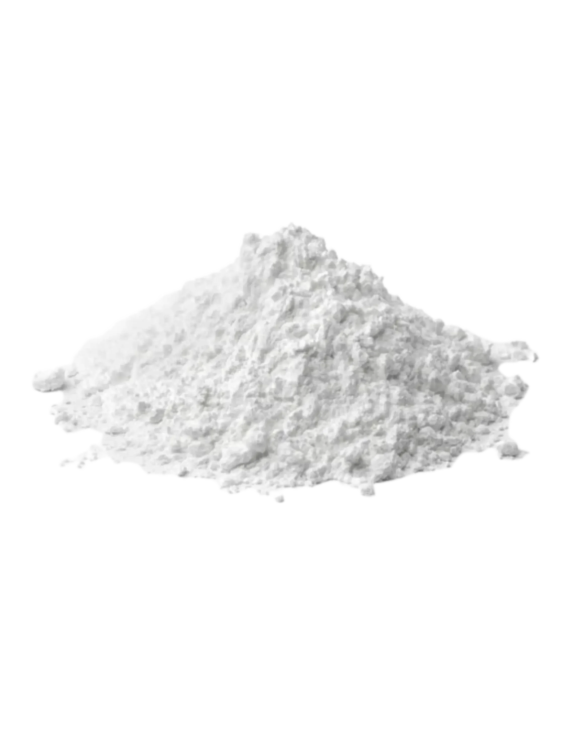 Heap of white powder on a black background, possibly flour or powdered sugar.