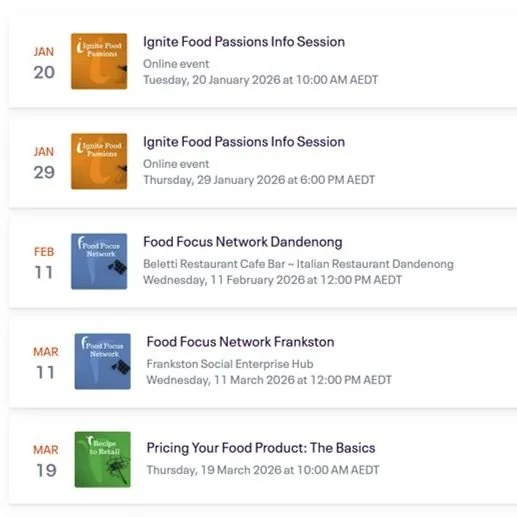 Our events for the next two months can be found on our website or our Eventbrite page. If you are back and work and trying to prioritise your business success (or your networking) check these out! We'd love to have you join us over lunch in Frankston