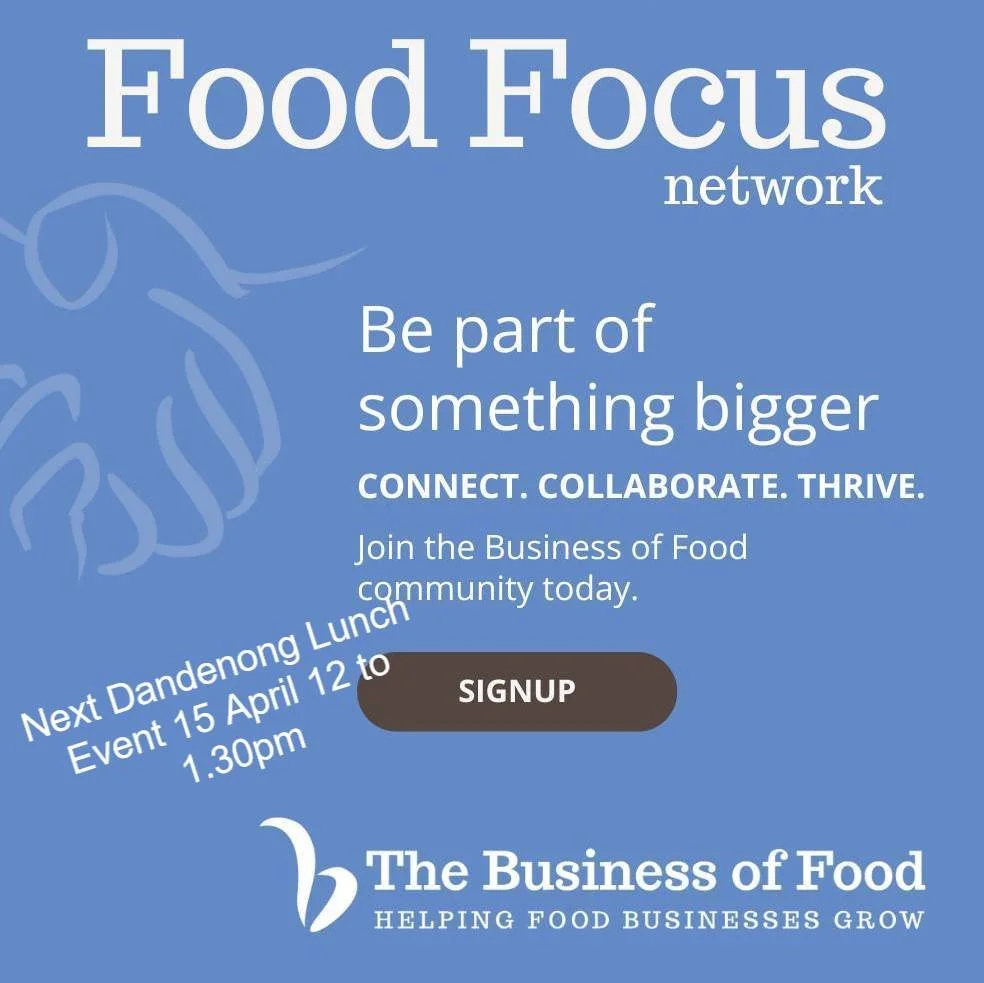 This time next week you'll be kicking yourself you didn't join our food community networking lunch! Held every second month, our Dandenong group are the most engaged and engaging people. #foodfocus