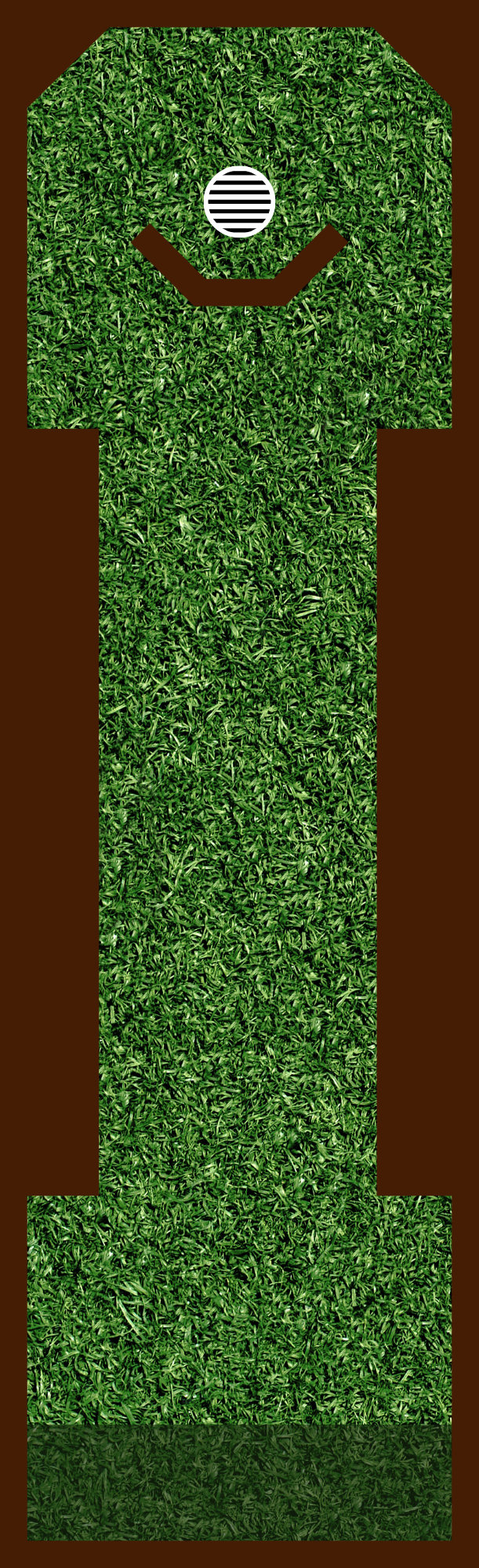 A graphic mockup of a mini golf hole.