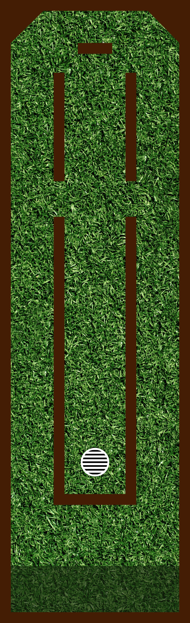 A graphic mockup of a mini golf hole.