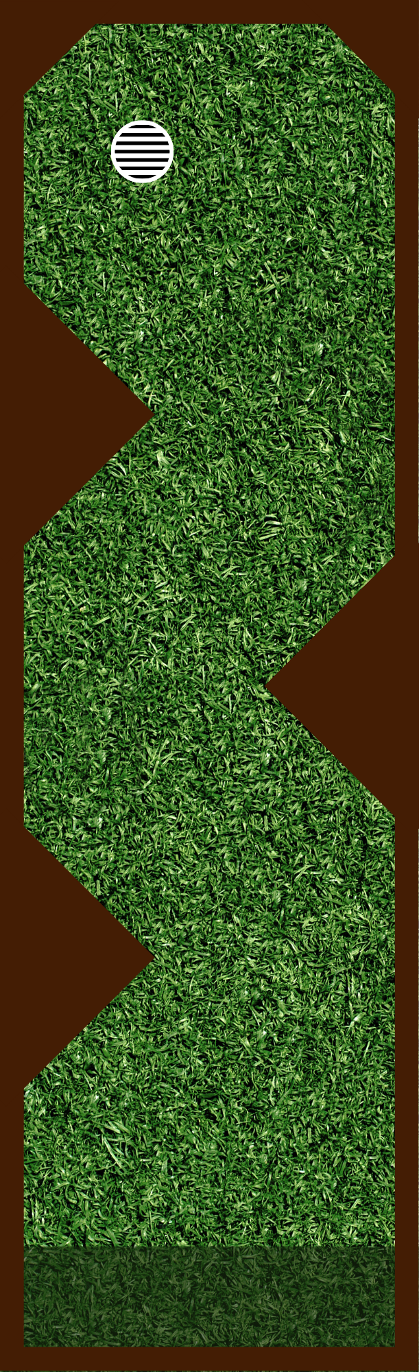 A graphic mockup of a mini golf hole.