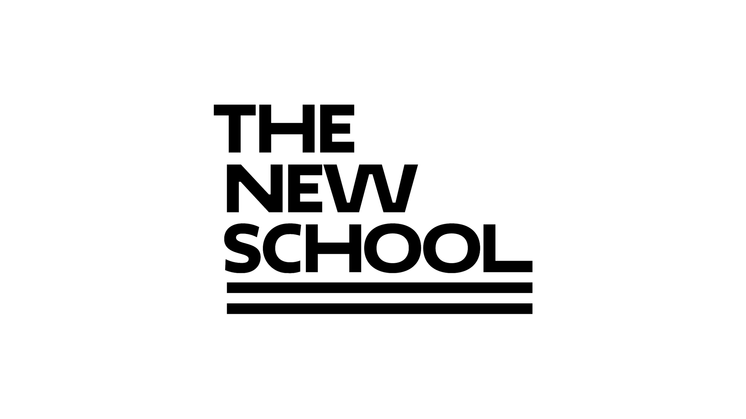 The New School logo in black.