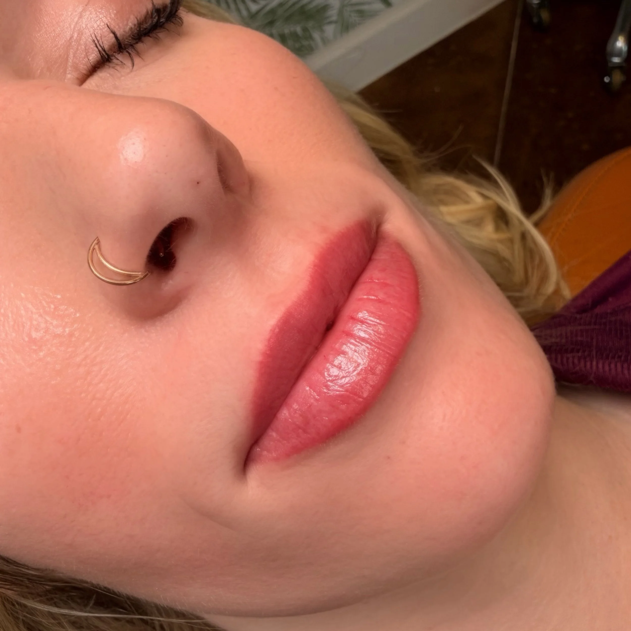 Beautifully healed lip blushing ✨