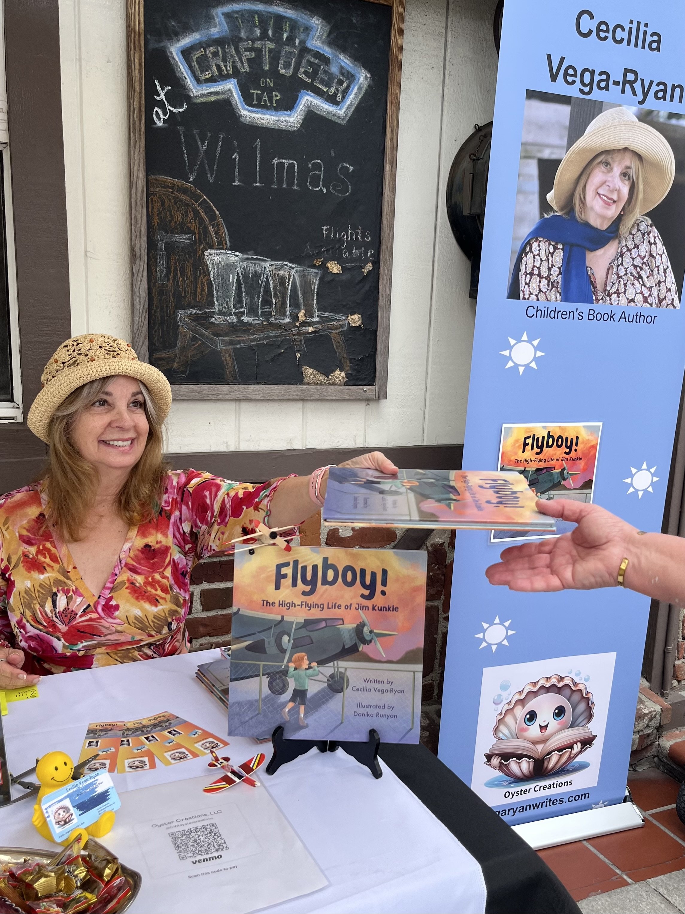 Signing & Selling at Wilma's Patio Restaurant
