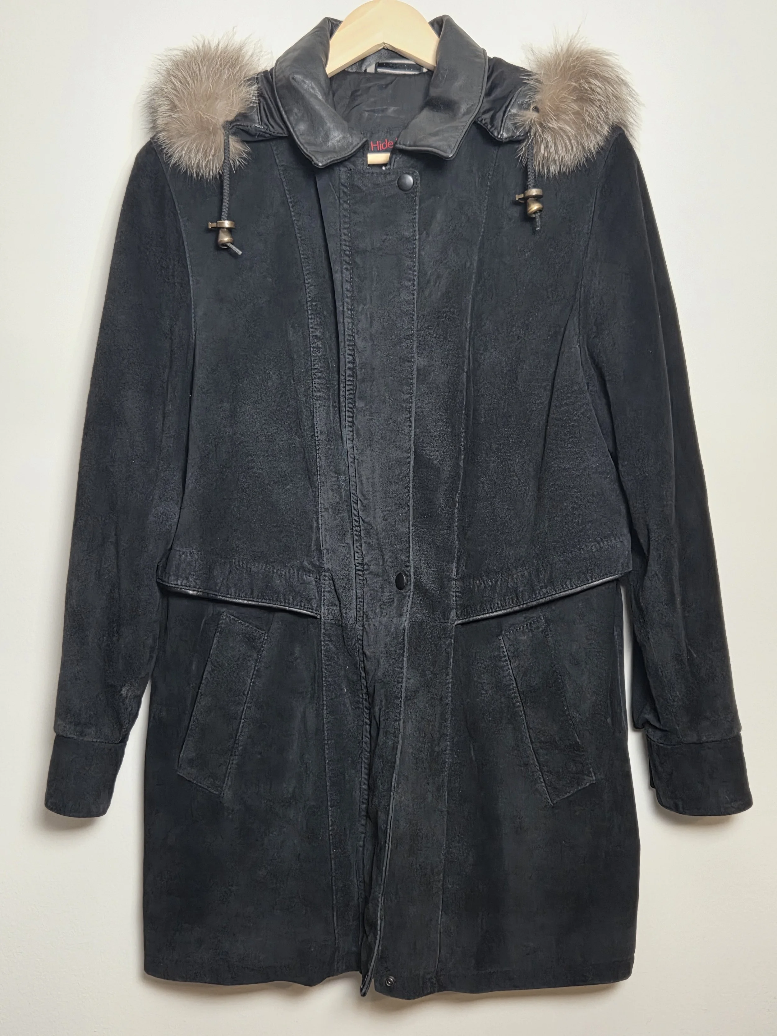vintage hide house leather coat - L