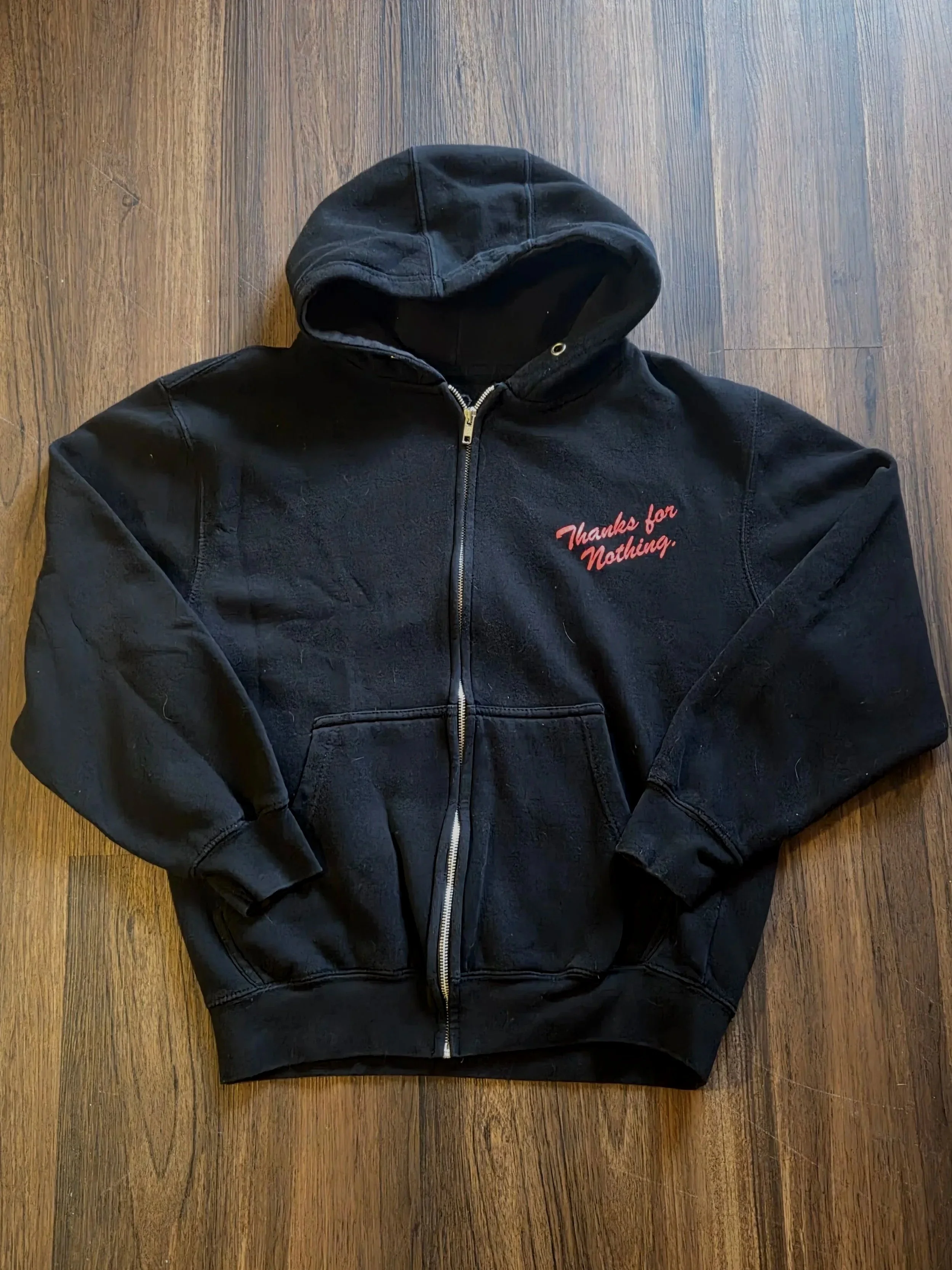 thanks for nothing black hoodie - M