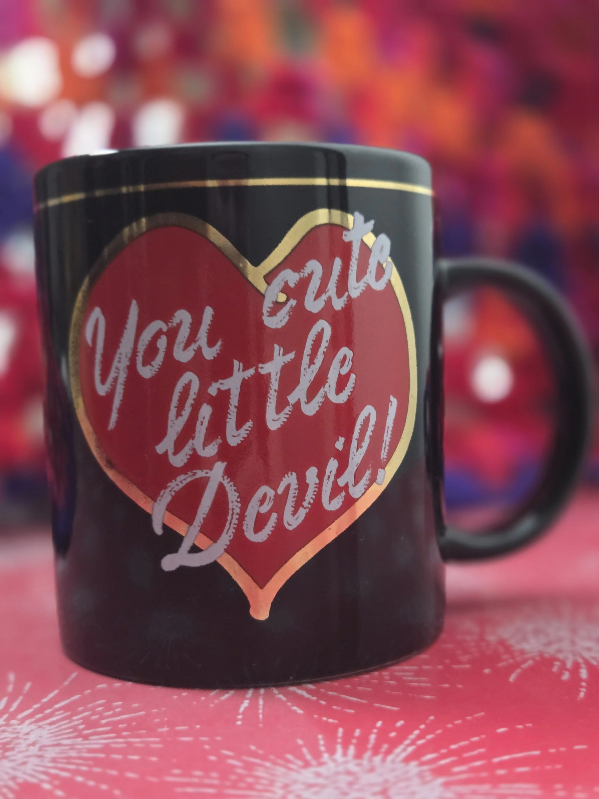 "you cute little devil" coffee mug