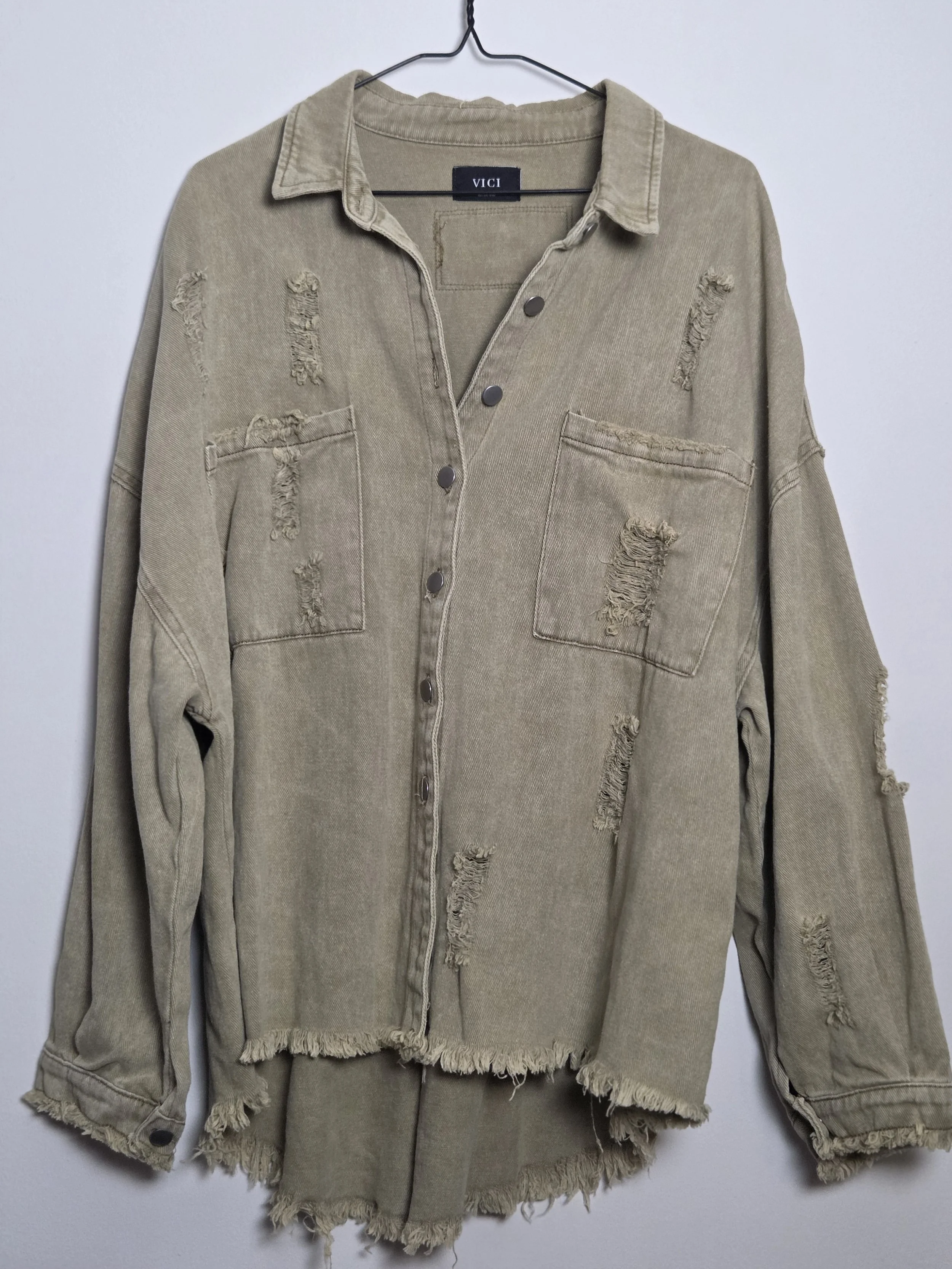 vici distressed jacket - L
