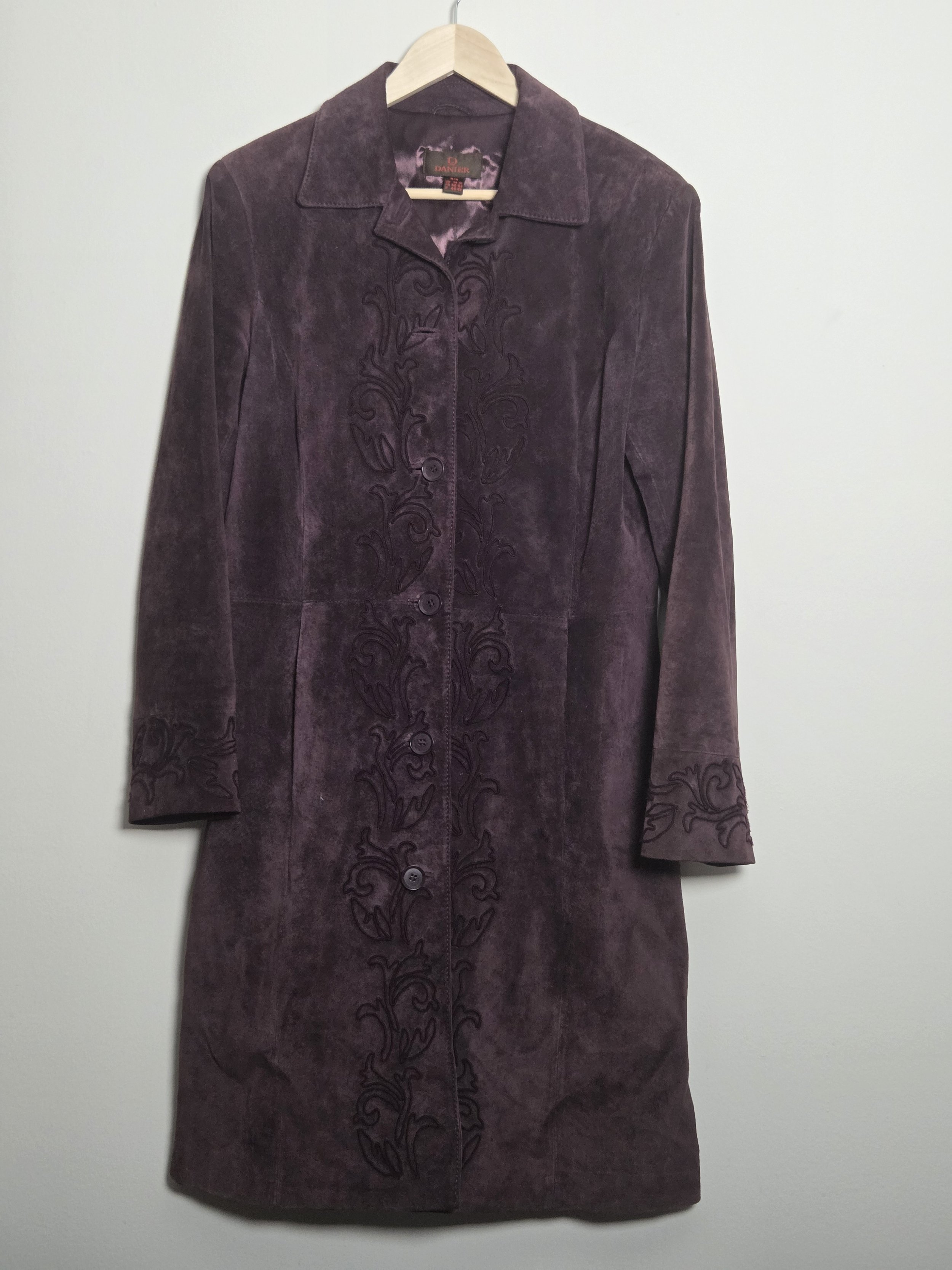 long danier leather jacket - M