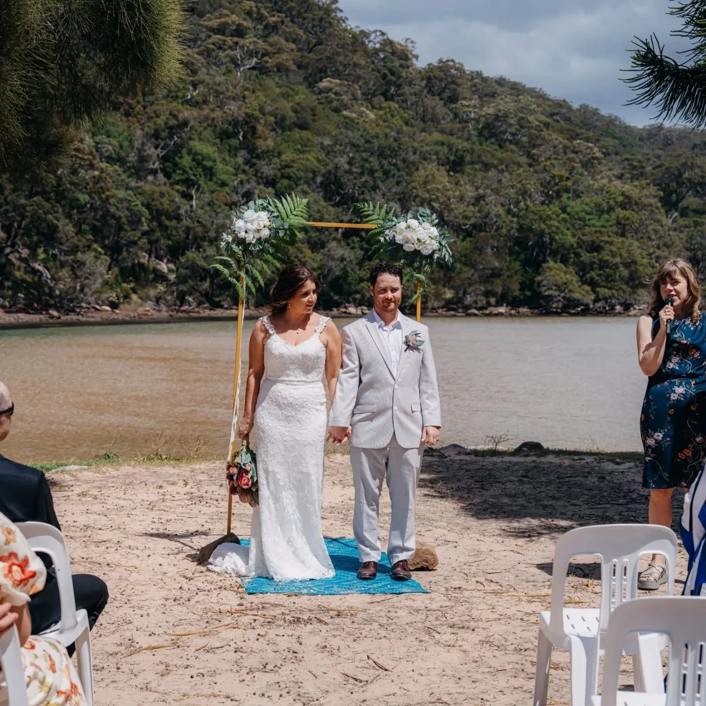 Tash &amp; Shae 🌊
They chose an intimate ceremony by the water at The Basin, on a stunning Sydney day, taking their vows in front of their family.  Tash was definitely the most stunning person on the ferry over. 

Their reception was at the transfor