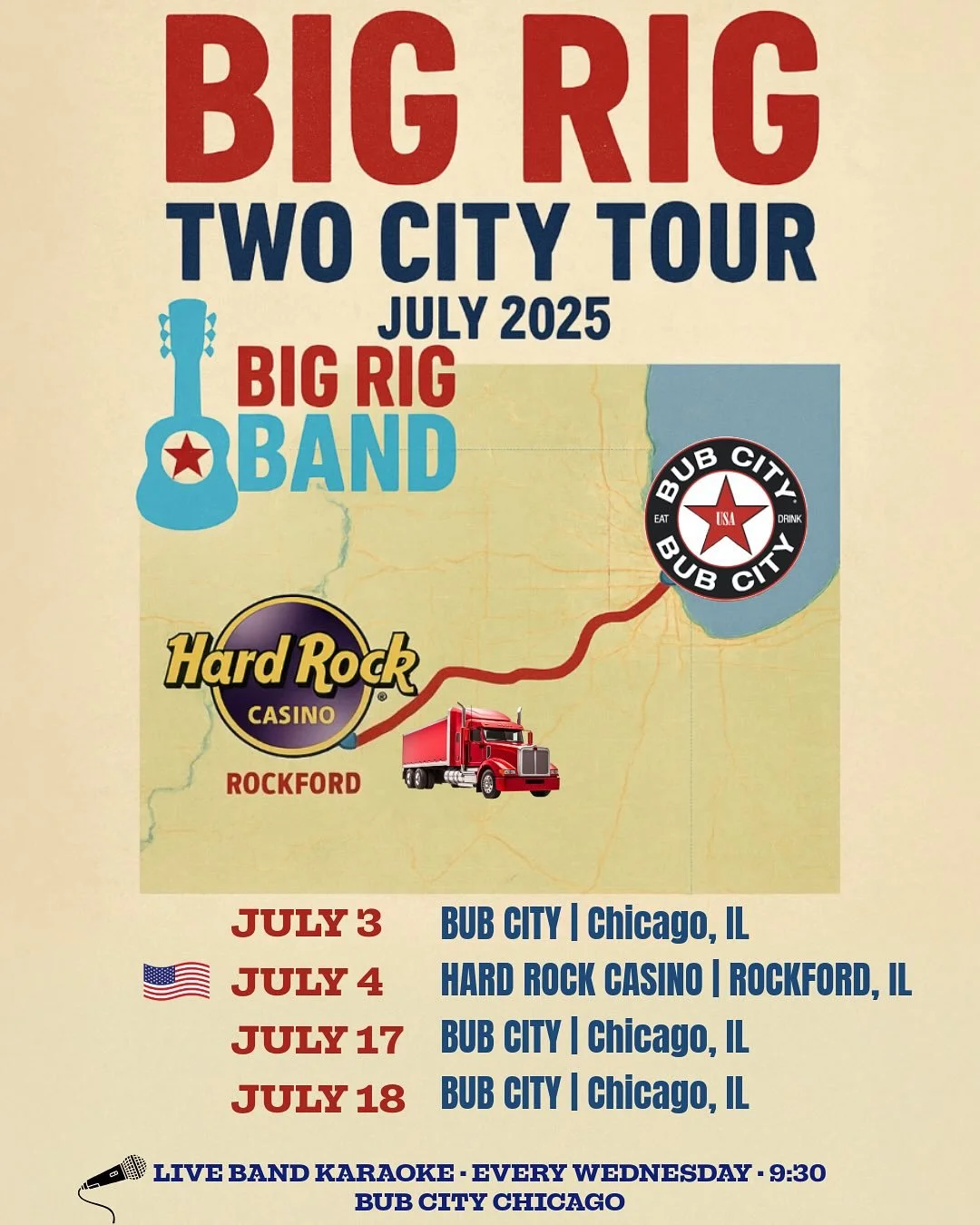 BIG RIG SUMMER CONTINUES 🚚 we&rsquo;re kicking off our TWO CITY TOUR! Rockford! Chicago! We&rsquo;re comin&rsquo; to getcha!
