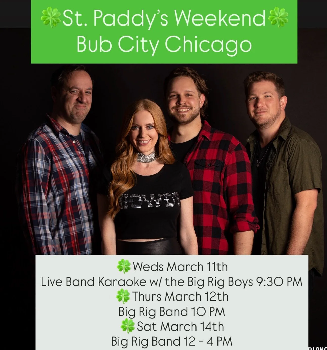 🍀Celebrate St. Paddy&rsquo;s Weekend with us at @bubcity - starting tonight! 🍀

#LiveMusic #CountryMusic #BubCity #StPaddysDay #Chicago