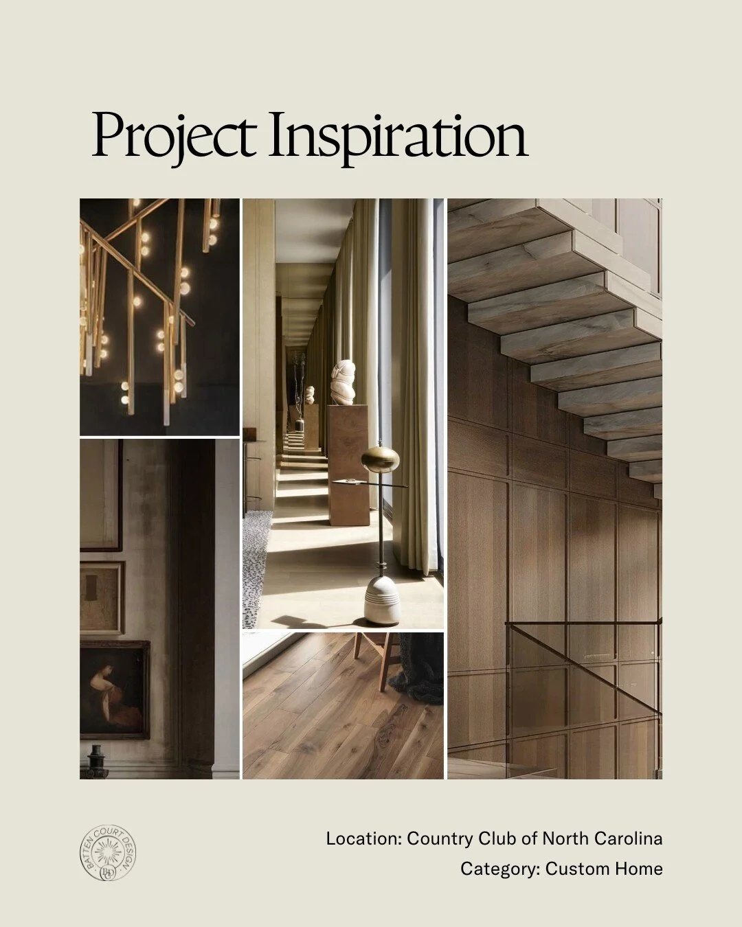 Here's a glimpse into the inspiration for our newest residence. 

The foundation: rich walnut meets clean white stone. This is our baseline for enduring elegance.

Next, we layer. Paneling adds architectural interest and a classic touch. Chandeliers 