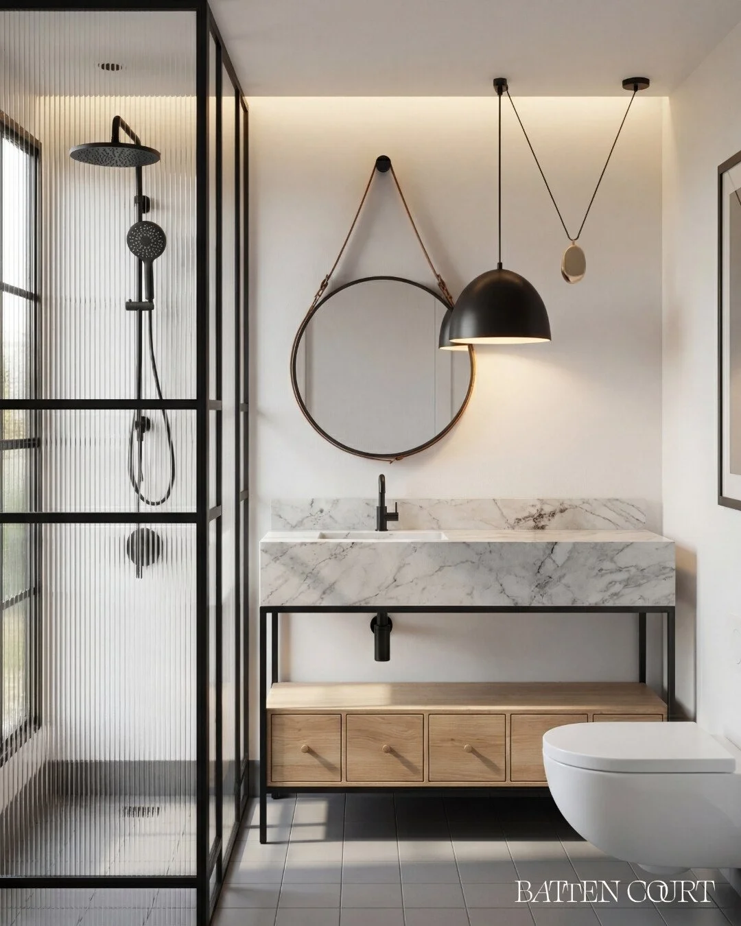 Industrial at heart. Luxurious in execution.

Tucked into a modest footprint, this bathroom proves that scale isn&rsquo;t a barrier to impact. Clean lines, tonal contrasts, and considered fixtures create a space that&rsquo;s equal parts function and 