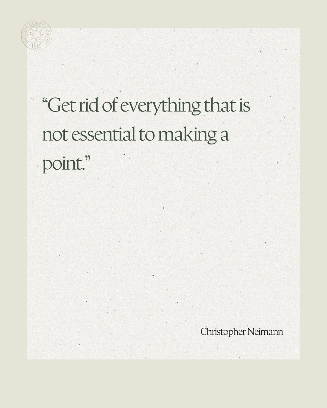 &ldquo;Get rid of everything that is not essential to making a point.&rdquo; &mdash; Christoph Niemann

True luxury isn&rsquo;t about how much you can fit into a square foot; it&rsquo;s about the confidence to leave space empty so the essential piece