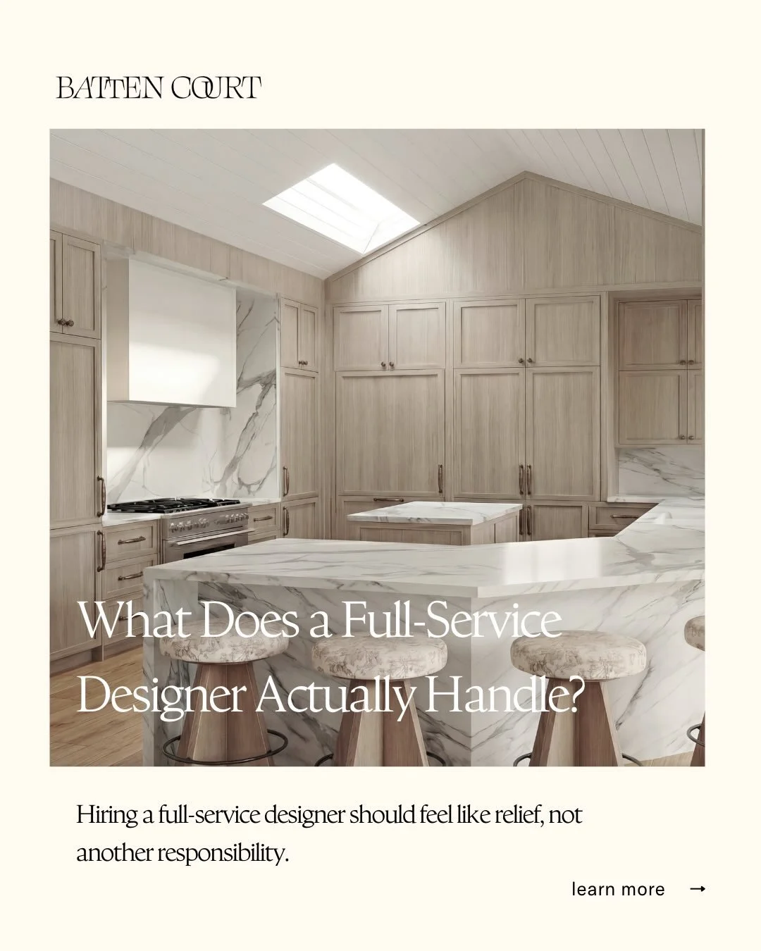 Luxury is often defined by the finished product, but in high-end design, the true luxury is the process.

Full-service design isn&rsquo;t just about selecting finishes; it&rsquo;s about professional advocacy.
This is a break down of what it actually 