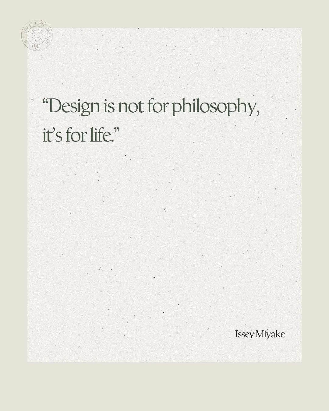 Let&rsquo;s talk about the difference between a &ldquo;pretty room&rdquo; and a functional space.

Issey Miyake said, &ldquo;Design is not for philosophy, it&rsquo;s for life.&rdquo;

A space can be beautiful on paper, but if the layout interrupts yo
