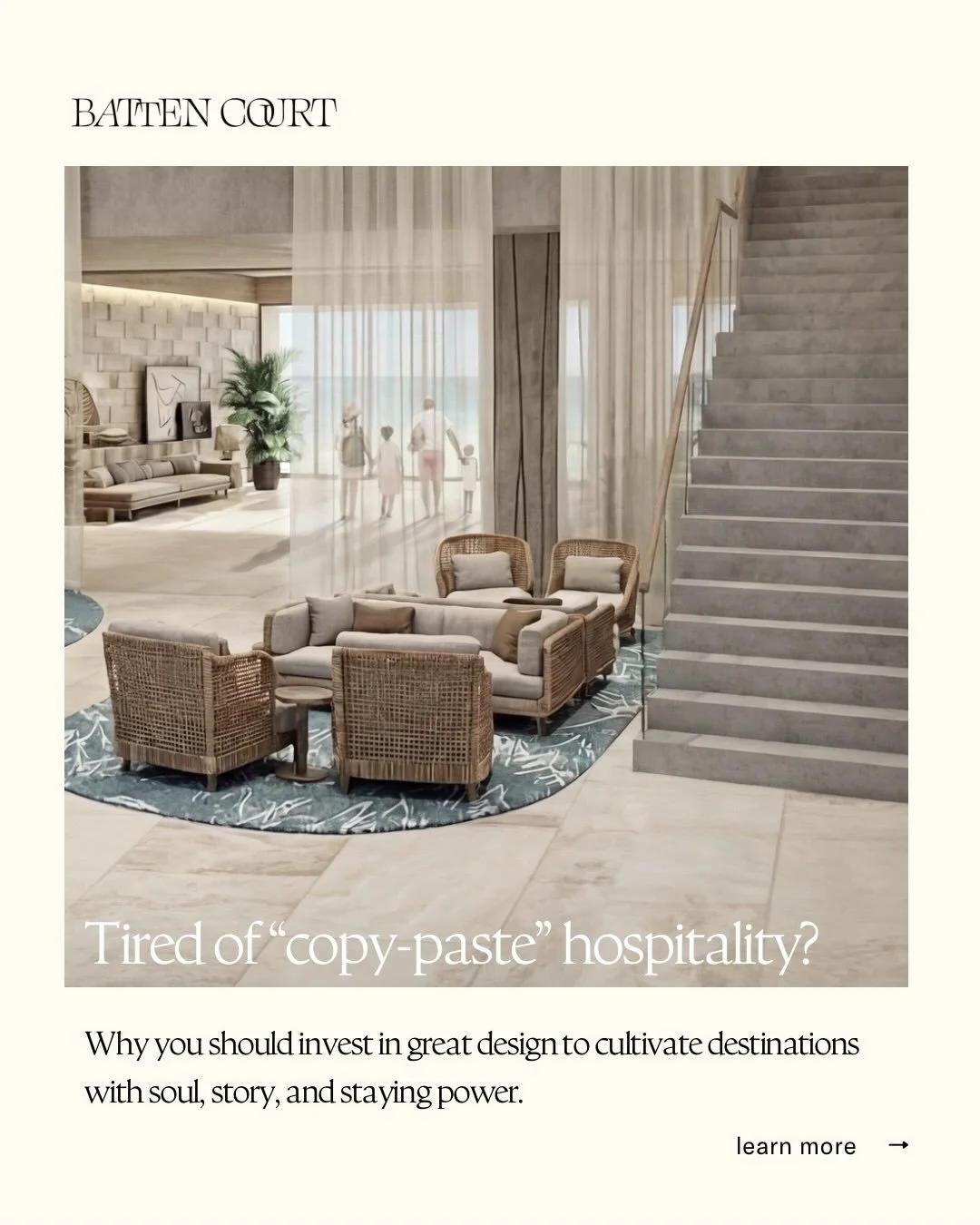 When every lobby starts to look the same, authenticity becomes your most valuable asset.

Swipe through to see how we&rsquo;re past the &ldquo;Pinterest-perfect&rdquo; trap to create environments with depth, history, and a pulse. This is how we build