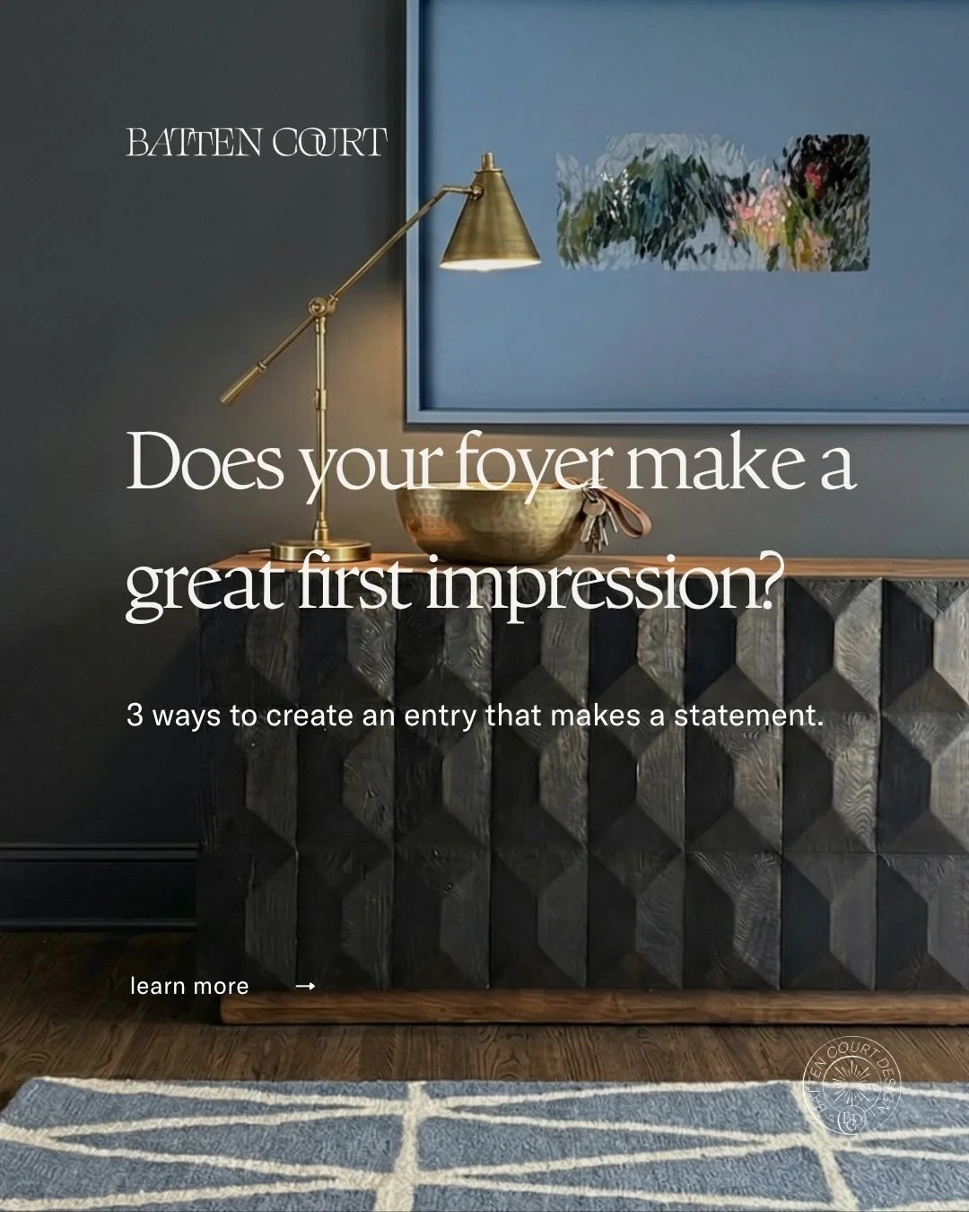 Your entryway sets the tone for your entire home. It doesn&rsquo;t take a full renovation to make it unforgettable. Swipe through for a few tips.

Still unsure how to elevate your home? Let&rsquo;s create something exceptional together.