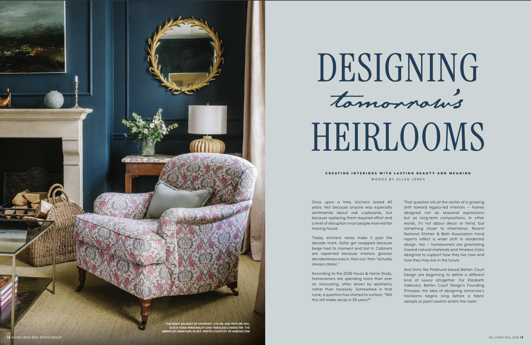 NC Living Magazine: Designing Tomorrow’s Heirlooms