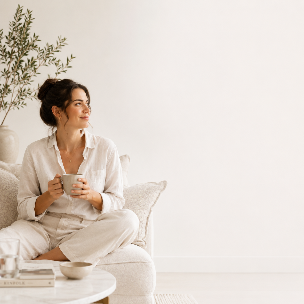 Woman drinking coffee