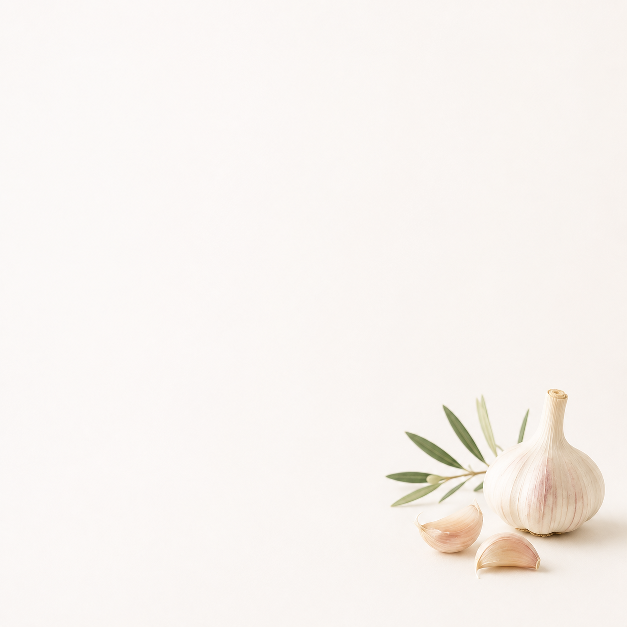 Garlic cloves on a white background