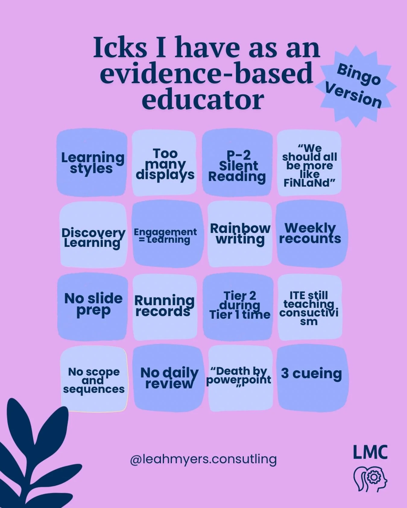 Feel free to ask if you have any questions about these! 

Special mentions: 

- 21st century skillz 
- 6+1 Writing Traits 
- CAFE/DEAR Reading 
- Productive Struggle is good 😮&zwj;💨
- Edutech! 

Got any you would you add? 👀
