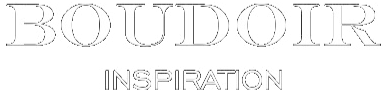 Text that reads 'BOUDOIR INSPIRATION' in black and white.
