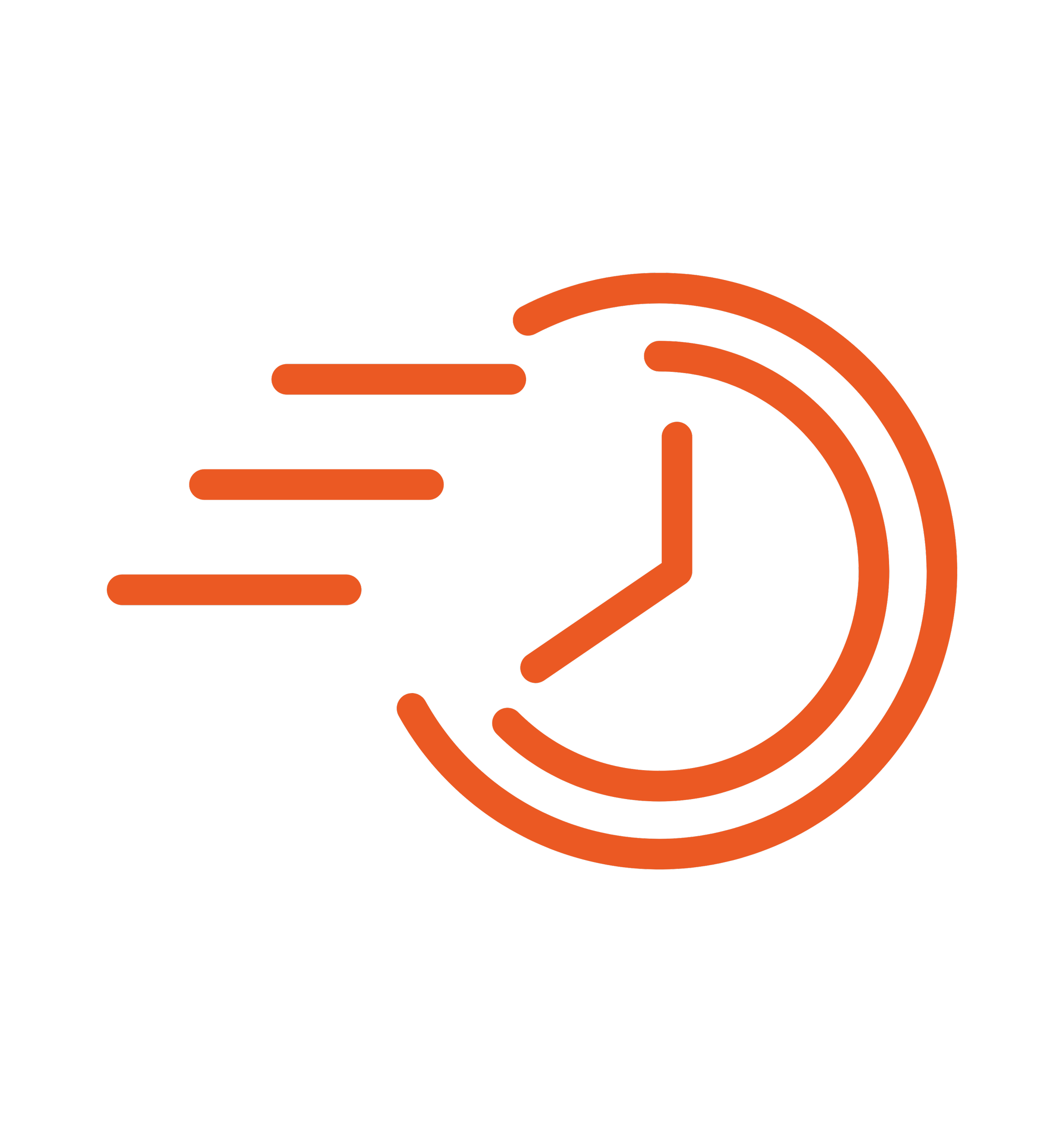 Icon of a clock with motion lines indicating speed or urgency