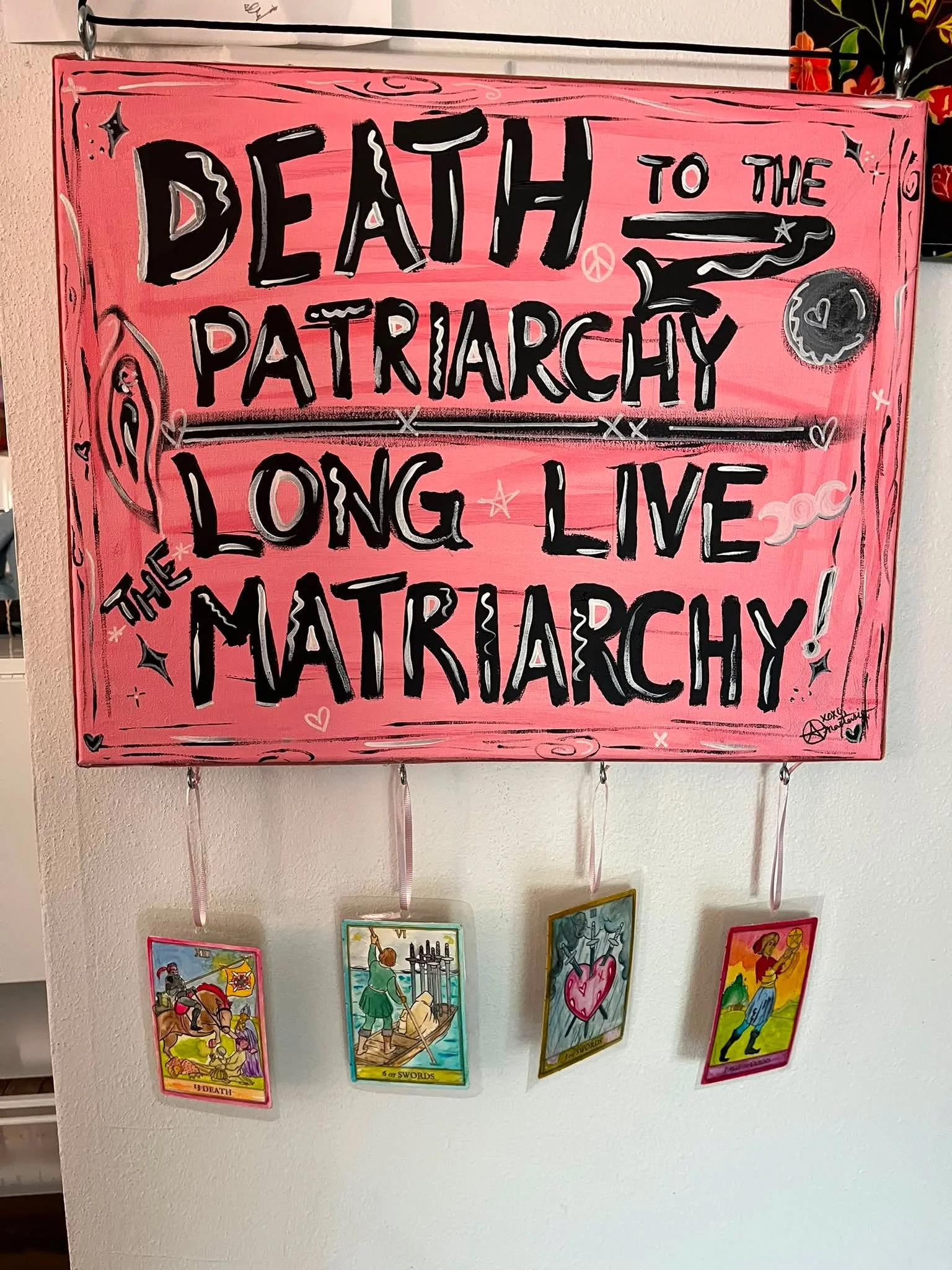 A lyric from a song I am writing. It&rsquo;s been in my head for almost a year and I had to bring it to life in another way. The cards were watercolor painted by me out of a color your own tarot set. They were all randomly pulled (except for the deat