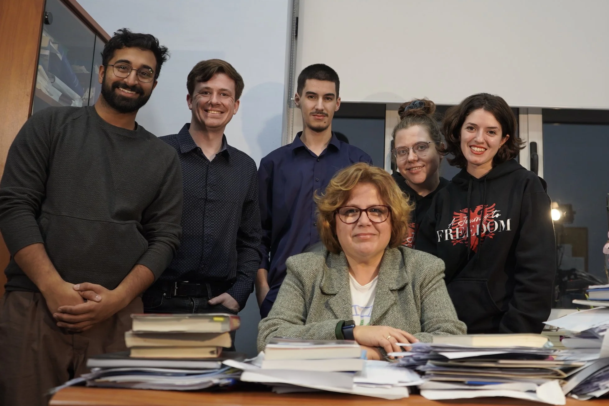 The crew with Dr. Enriketa Papa