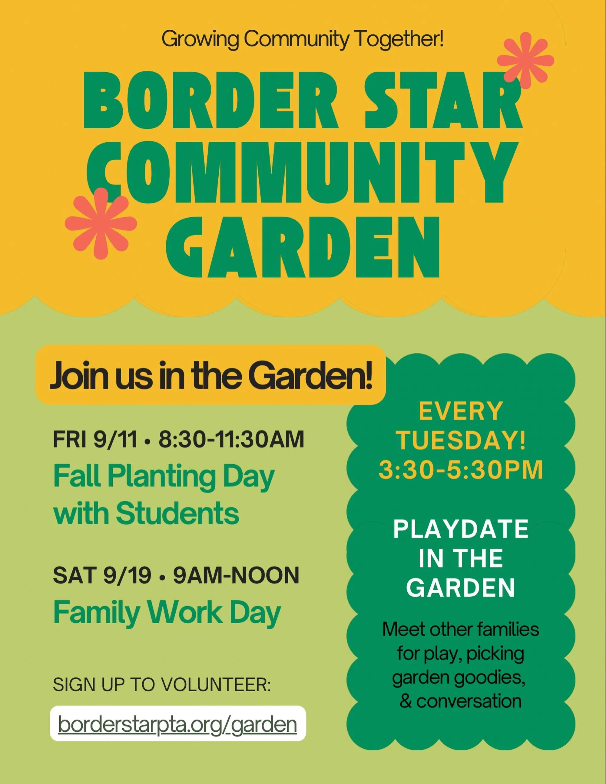 VOLUNTEER IN THE GARDEN! 💪
We need all the volunteers we can get for: 

🥕FALL PLANTING DAY with our students this Friday, 9/11 from 8:30-11:30AM

🪏FAMILY WORK DAY next Saturday, 9/19 from 9AM-Noon
(Mark your calendars for every third Saturday morn