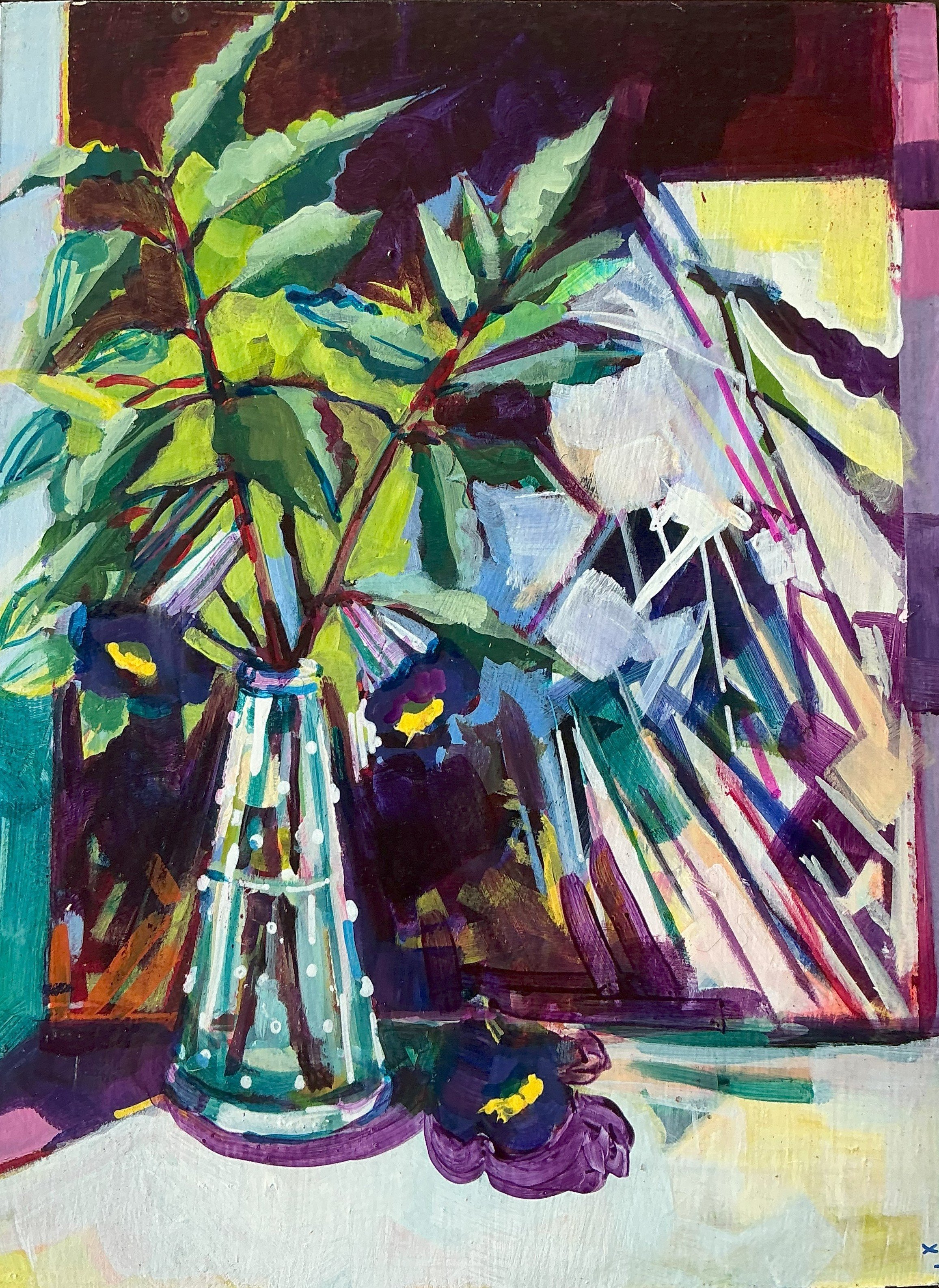 Helen Evans_Thumbergia_30x40x4cm_acrylic on wood panel_2025_$525.jpeg