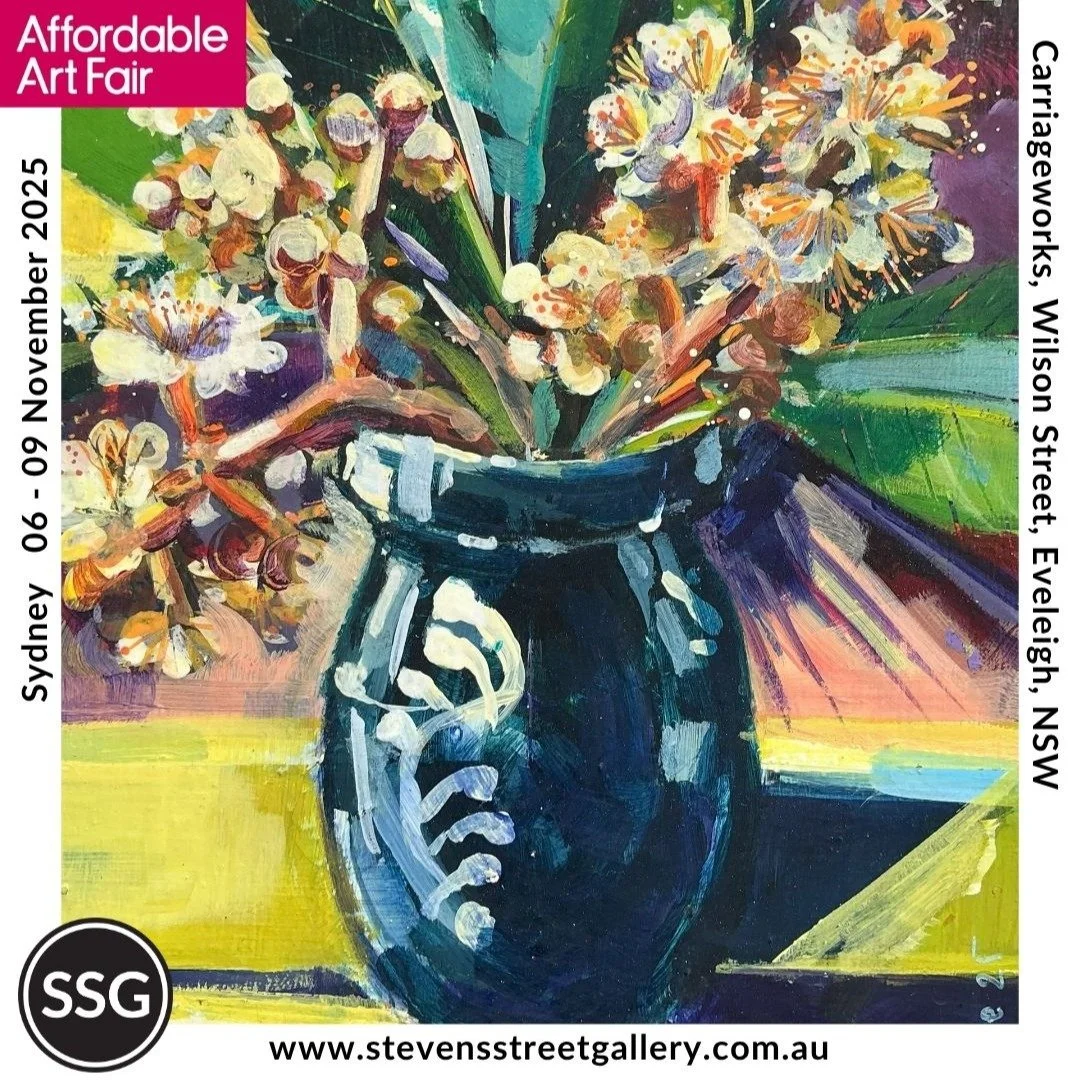 The Affordable Art Fair kicks off in Sydney tomorrow! 
Stevens Street Gallery will be there with Pictures of You, Pieces of M, my Art Lab collection of 16 small paintings exploring memory, meaning, and the quiet power of objects.
If you&rsquo;re head