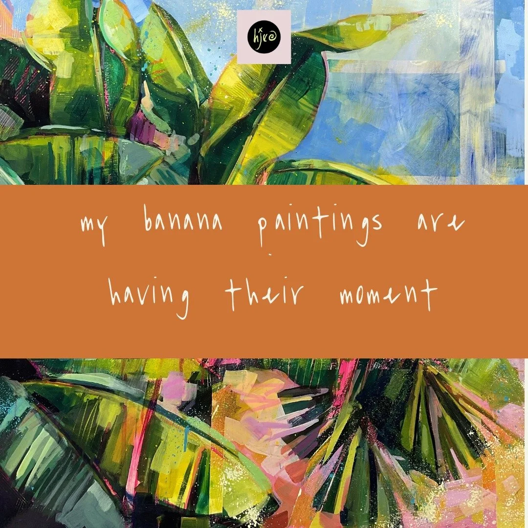 I truly love my banana leaf paintings, and I'm absolutely delighted when someone appreciates them too.
After some serious brain overload dealing with shipping logistics, another one of my banana pieces is off to her new home on the other side of the 