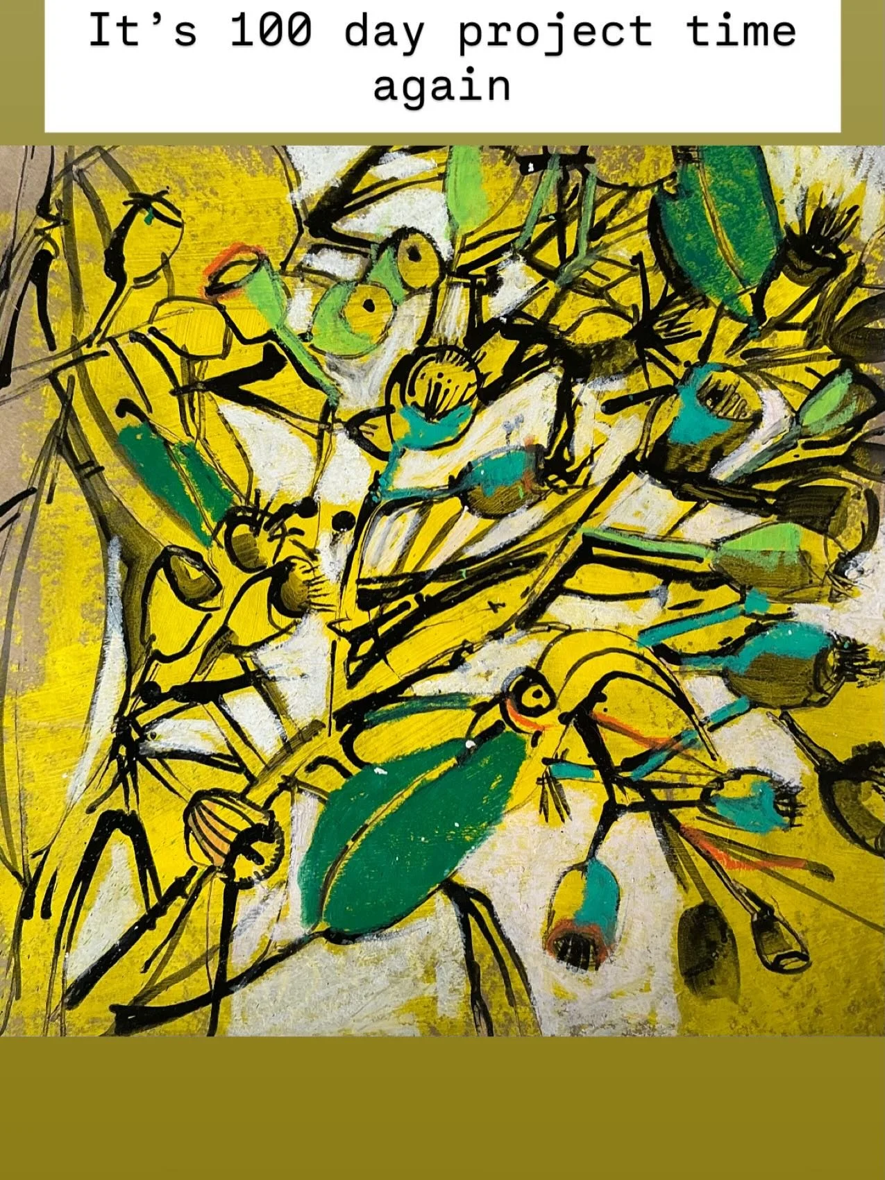 The 100 day project anchors my creative year. I use the project to make me draw.
I know that drawing is good for me and my practice but I&rsquo;m not the best at doing the things which serve me.

Drawing from life gives me time and space to explore s