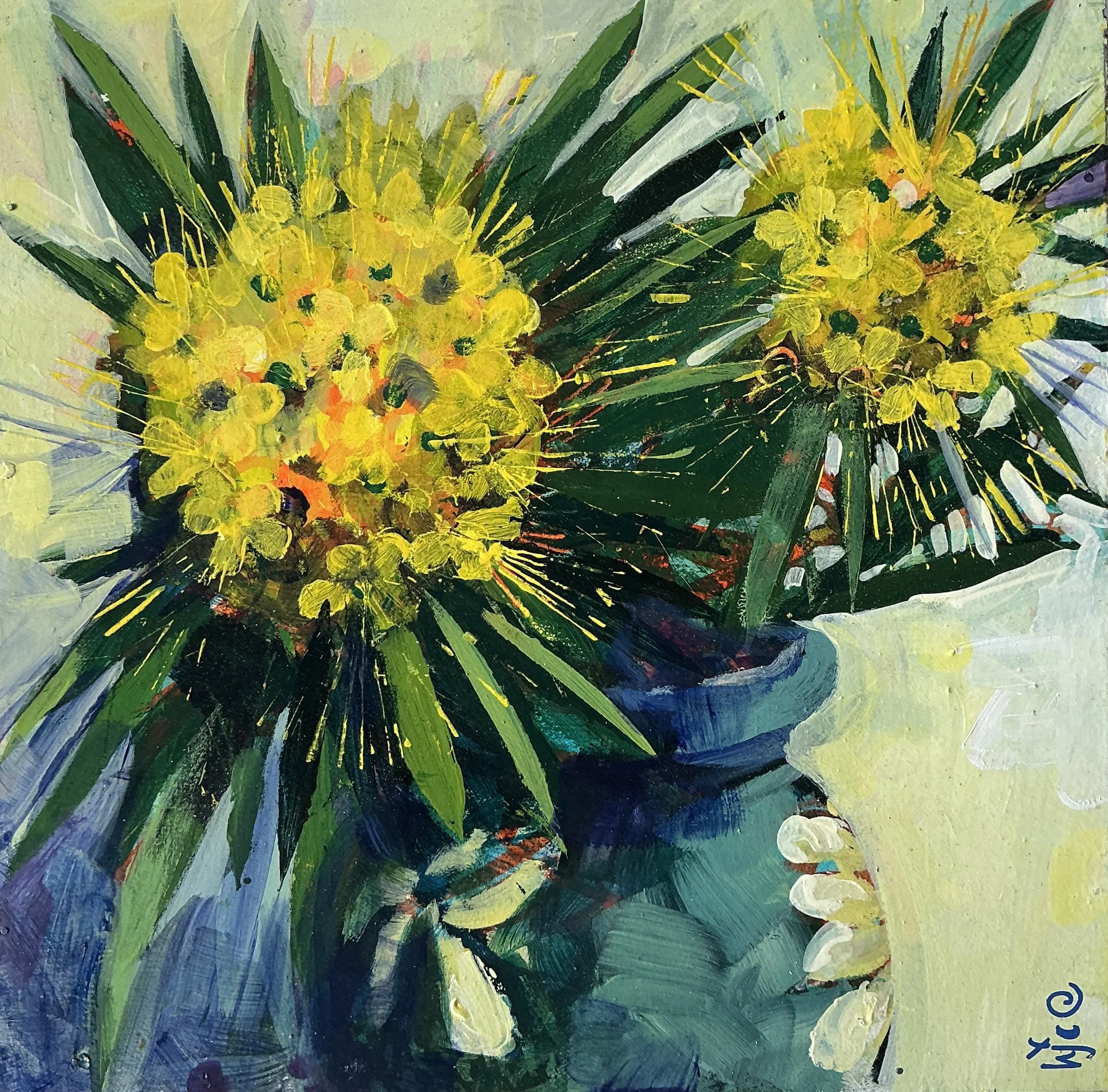 Helen Evans_GoldenPenda Vessel_30x30x3.2cm_acrylicon  wood cradled meranti panel_$325.JPG