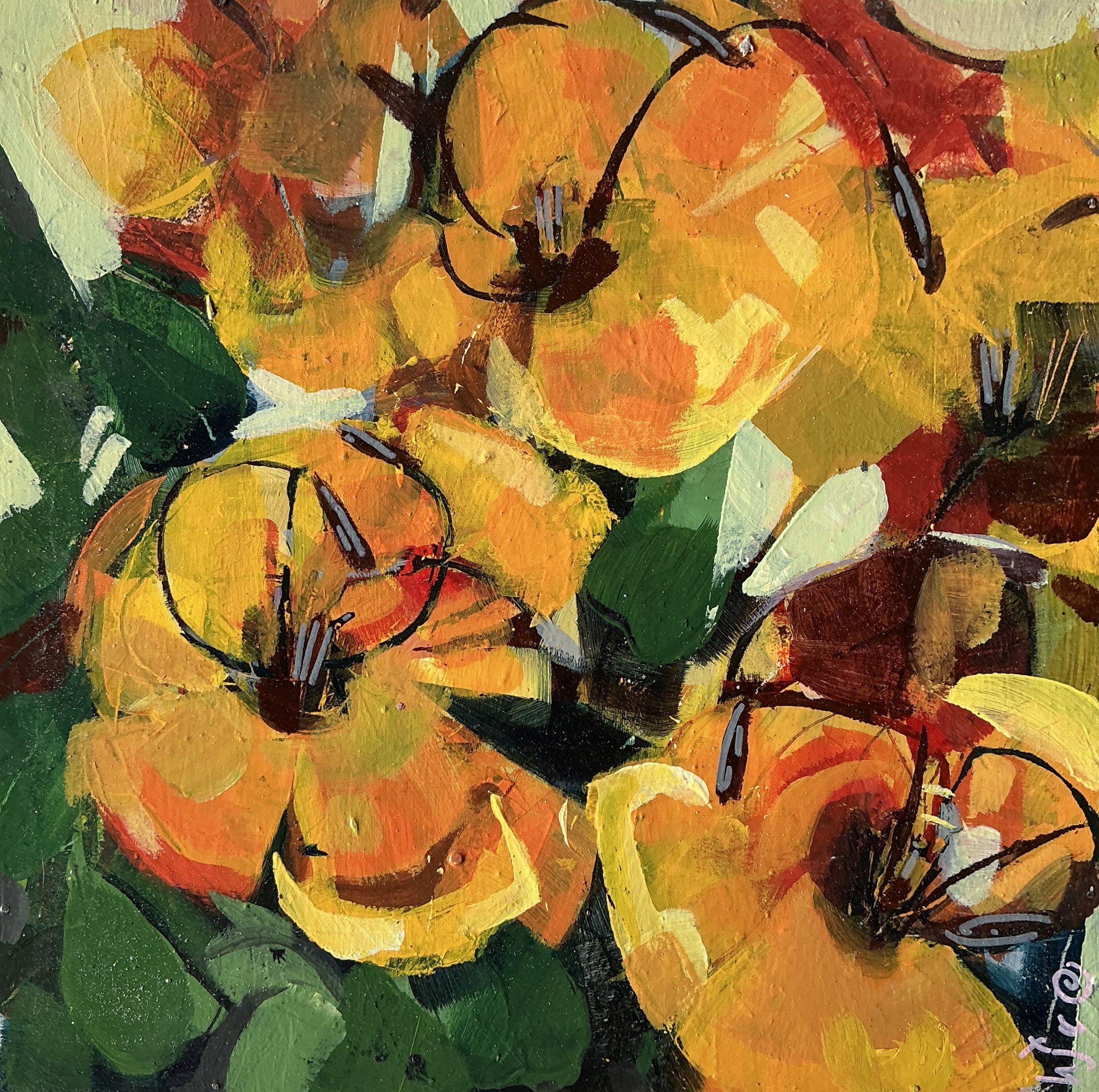 Helen Evans_Easter Cassia II__30x30x3.2cm_acrylic on wood panel meranti cradle_$325.JPG