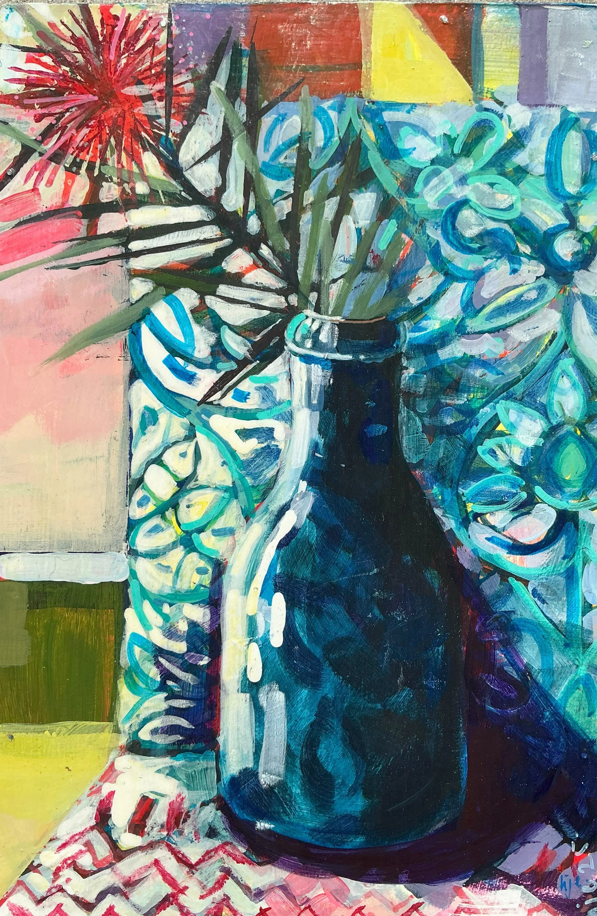 Helen Evans_Pictures of You, Pieces of Me I, Jonny's Honey and  Sam's Calistomen_ 20x30x7cm, acrylic on cradled wood panel, $375.jpeg