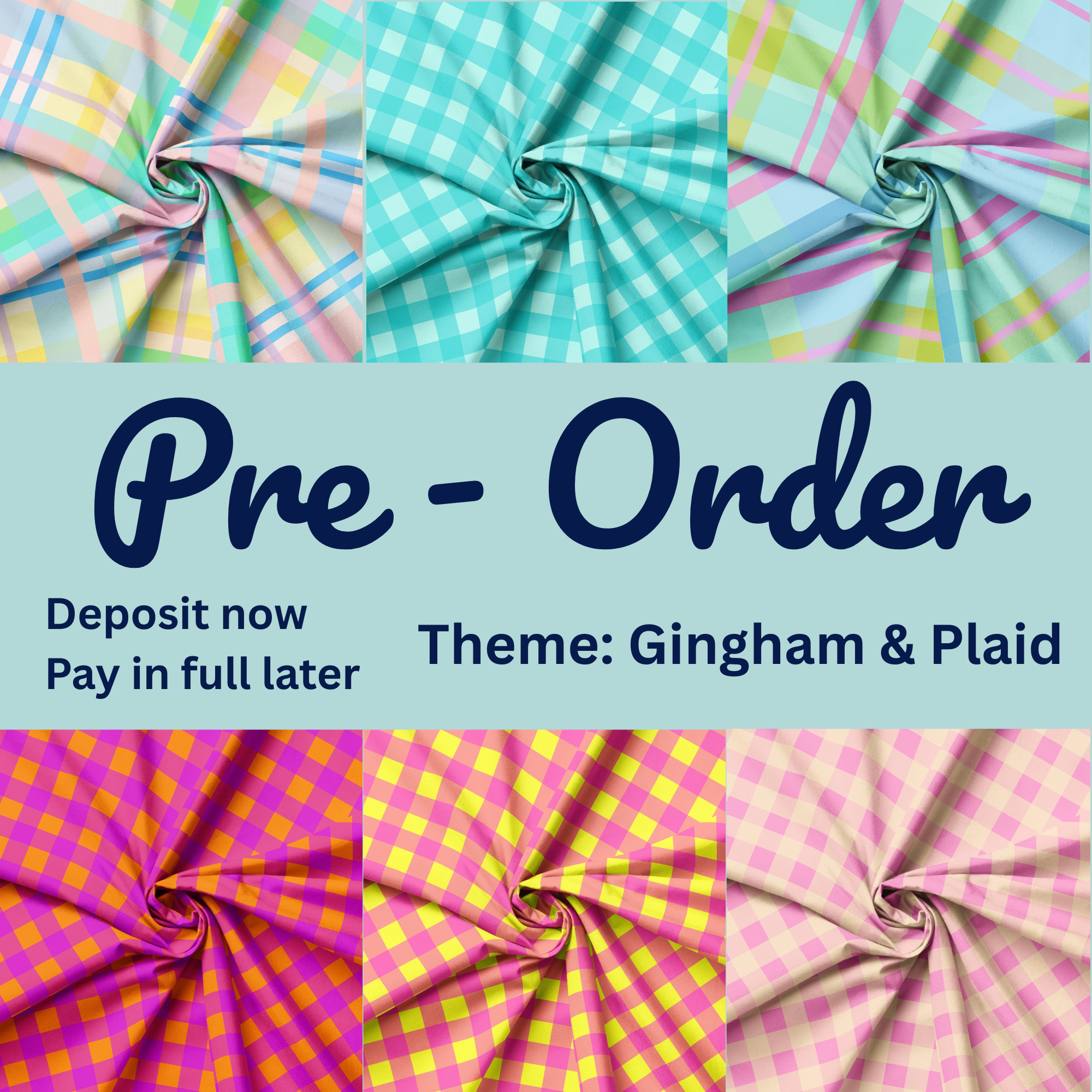 Plaid and Gingham Pre-Order Fabric Deposit (closes 13th March for a May dispatch)