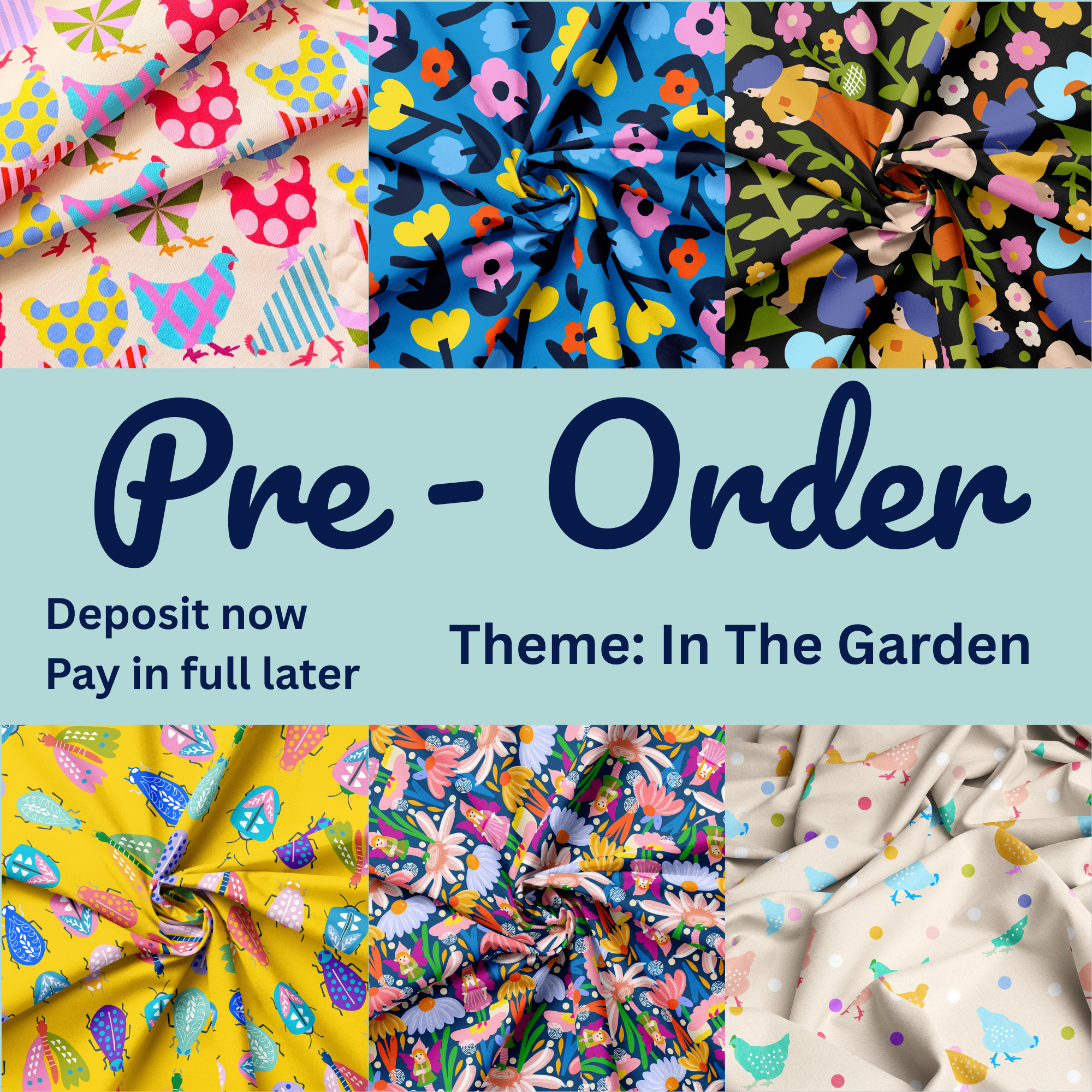 In The Garden Scrub Set Pre-Order Fabric Deposit (closes 13th March for a May dispatch)