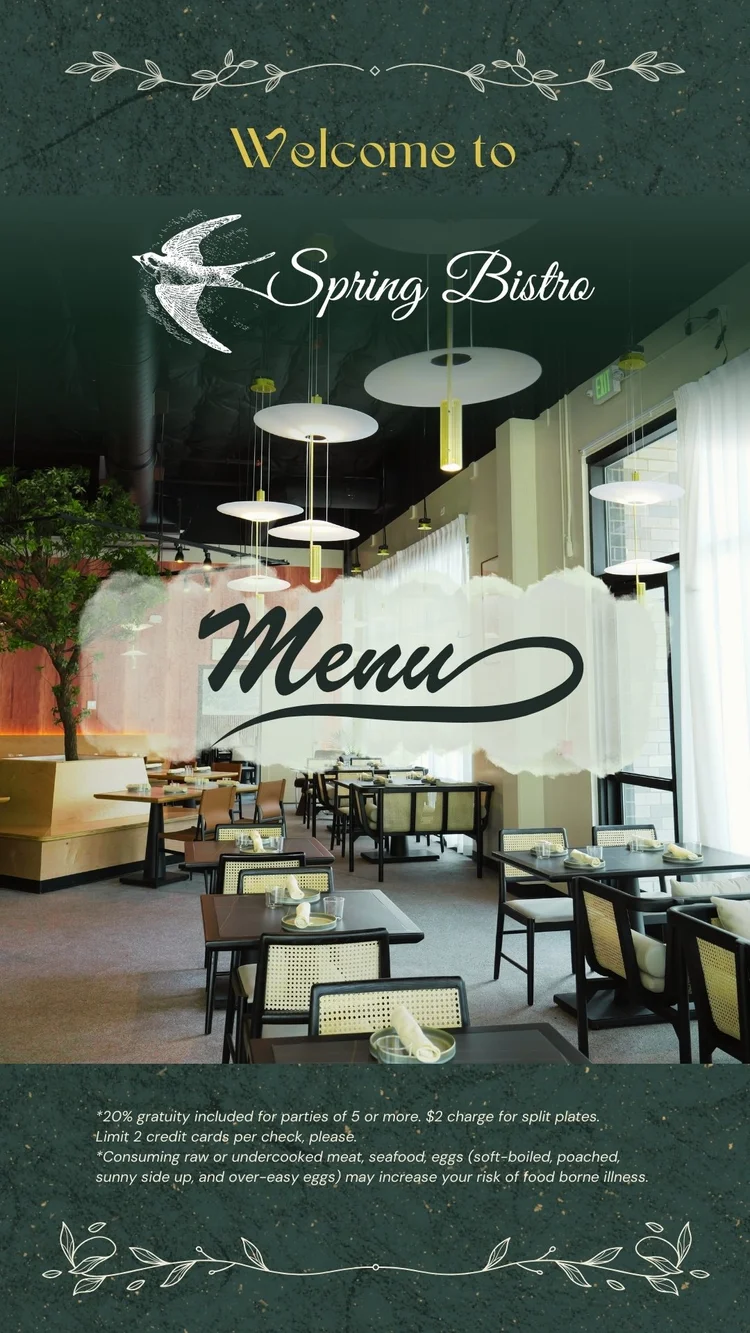 Our Menu — Spring Bistro