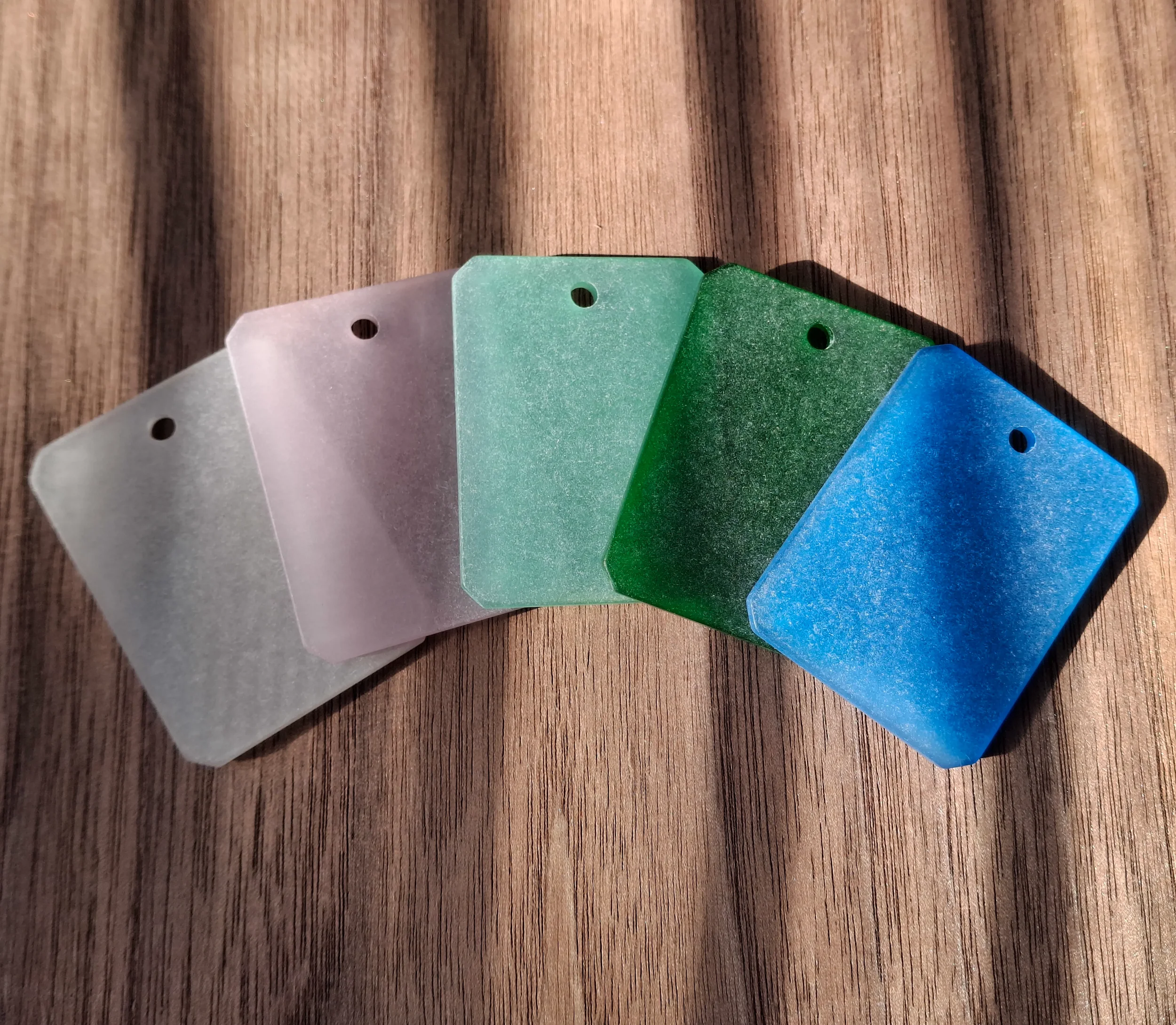 Premium Acrylic Keychain Blanks with Sea Glass Finish — 10-Pack