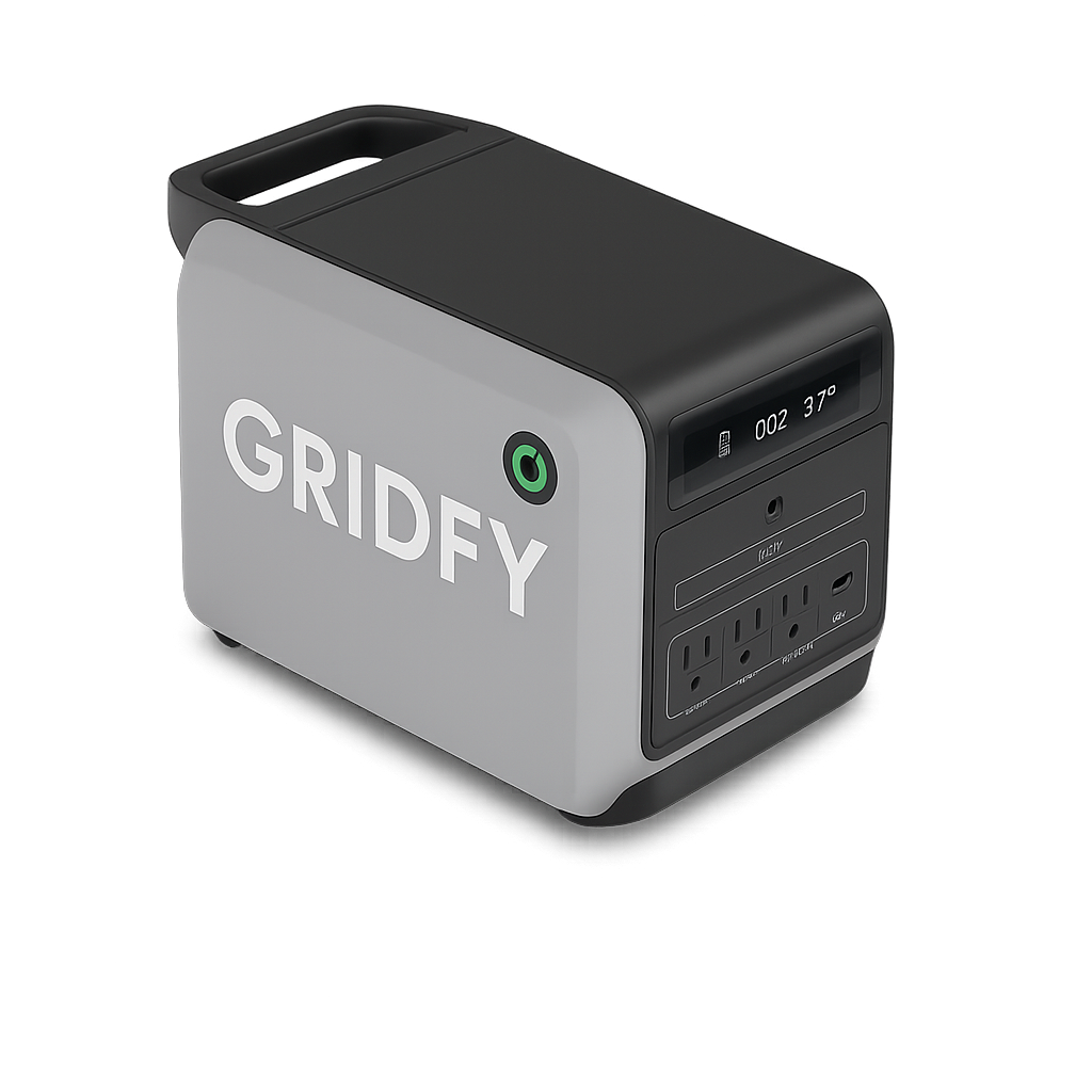 A compact, modern laboratory instrument with the brand name 'GRIDFY' on the side, featuring a digital display showing numbers and symbols, and multiple ports and buttons on the front panel.