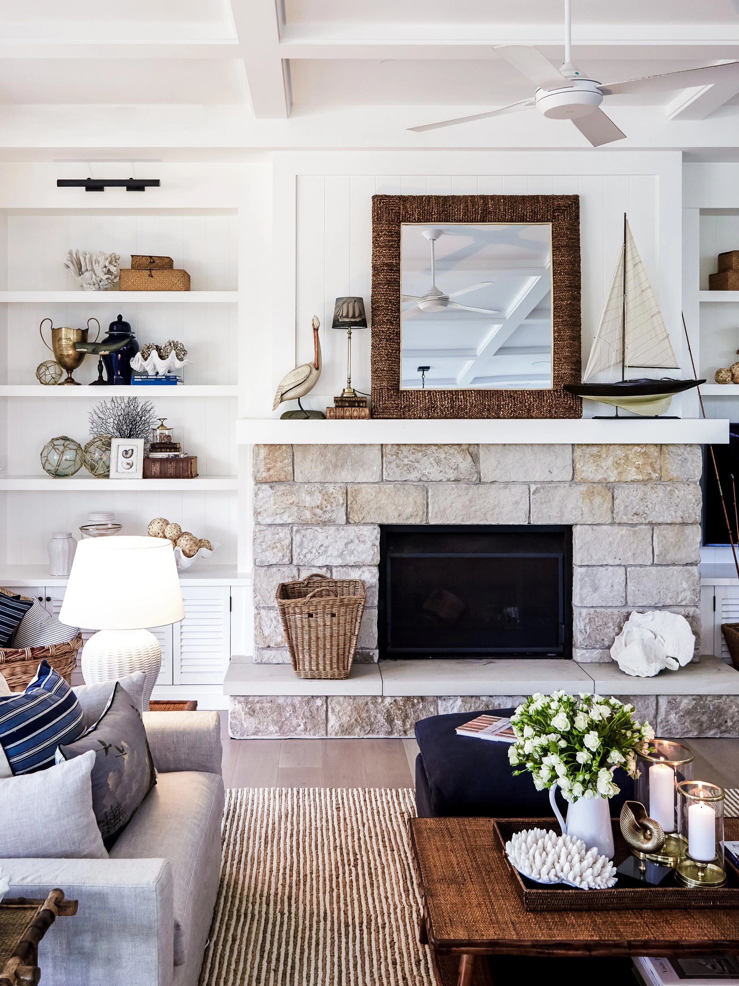 Layered textures, natural materials and timeless finishes create a warm and welcoming space to unwind at home. Project @strittdesignandconstruction. Decor and photography @alfrescoemporium. #livingroom #strittdesignandconstruction #alfrescoemporium