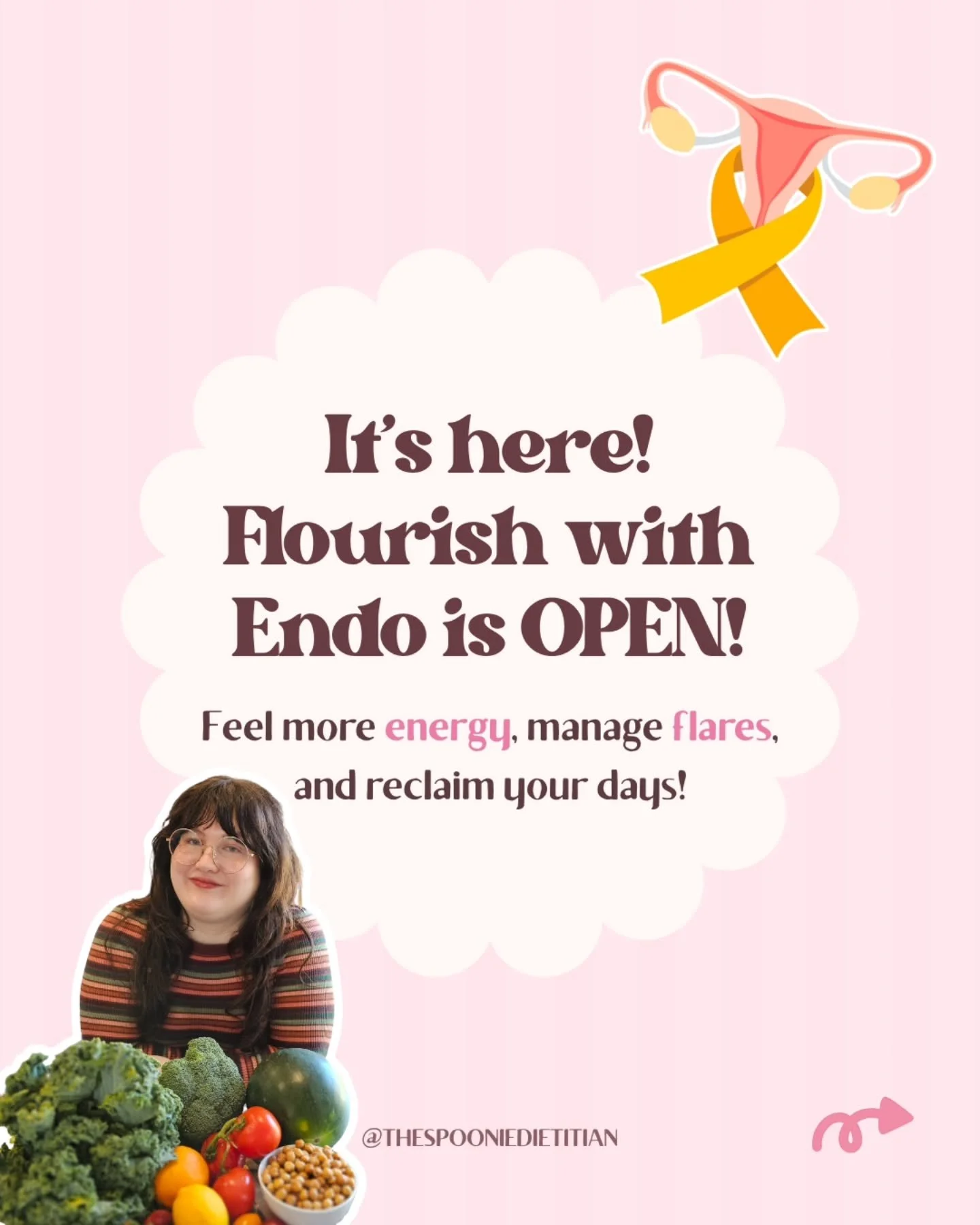 The wait is over! 💛
Flourish with Endo is officially open, and there are only 4 founding spots.
This 12-week program gives you the tools to:
• Navigate flare days with ease
• Build flexible meal strategies that actually work
• Receiv