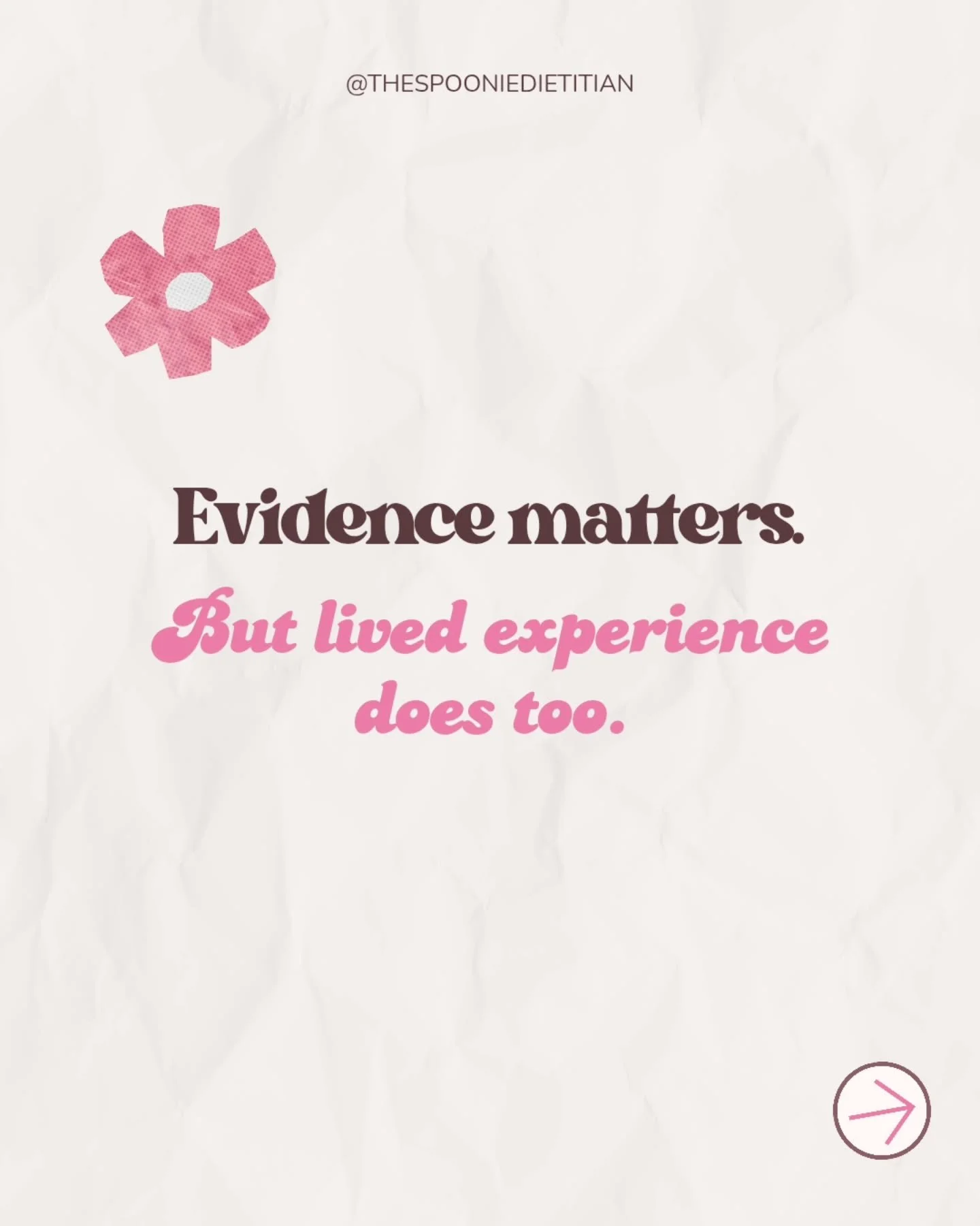 Evidence matters in nutrition.
But it&rsquo;s not the whole picture.

Yes, advice should always be evidence based. That&rsquo;s essential.
But lived experience also matters, especially when it comes to connection and practical support.

Lived experie