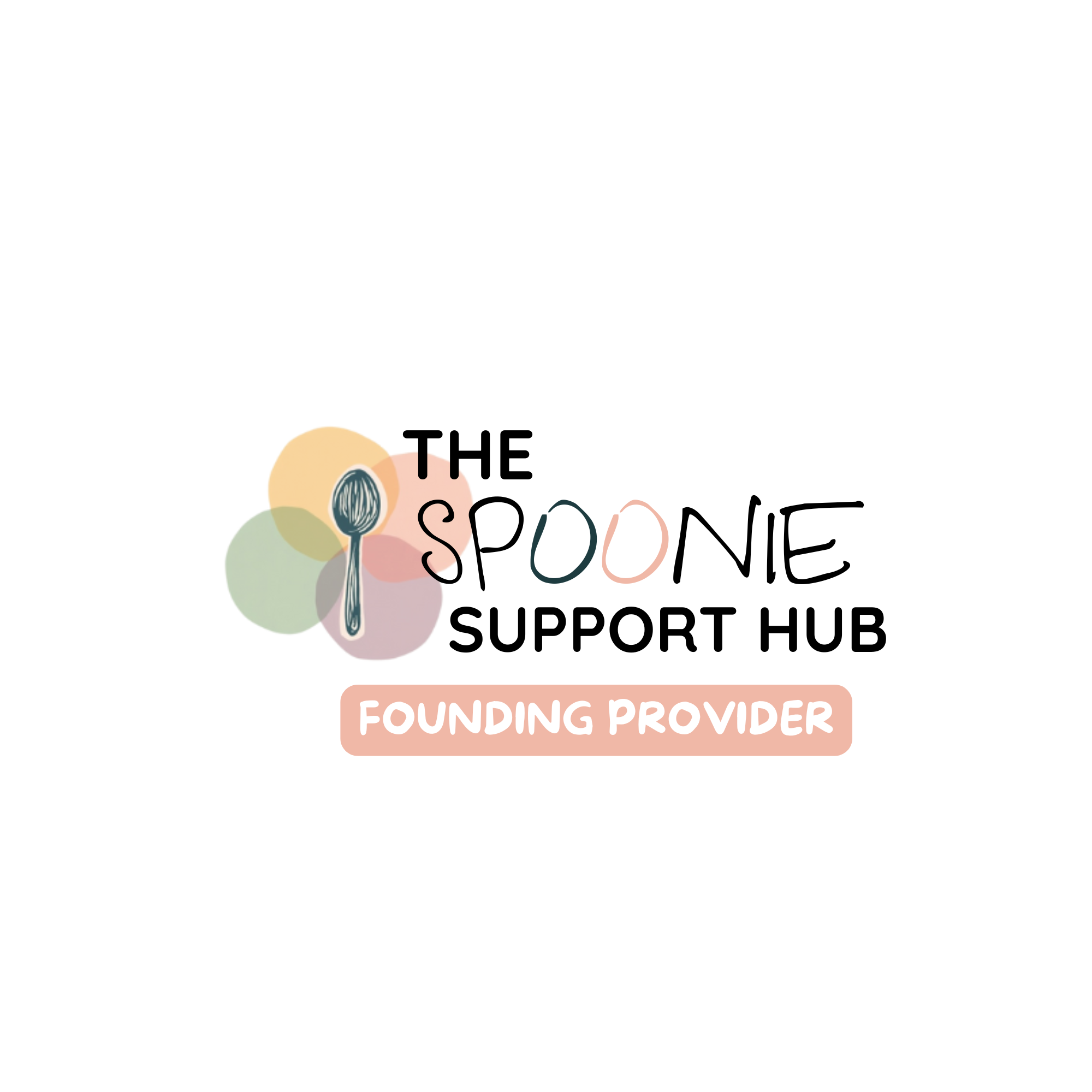 The Spoonie Support Hub Logo with Founding Provider Text