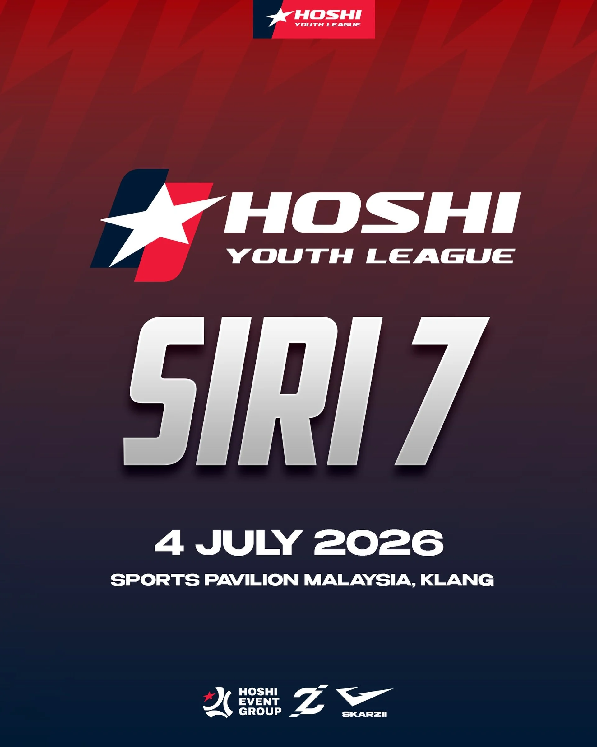 🚨 HOSHI YOUTH LEAGUE SIRI 7 🚨

The arena is calling once again. ⚽🔥

📅 4 JULY 2026
🏟️ Hoshi Youth League Siri 7
👦 Categories: U10 &amp; U11

Gather your teammates, lace up your boots, and get ready to represent your colours on the arena. 🏴⚡

📨